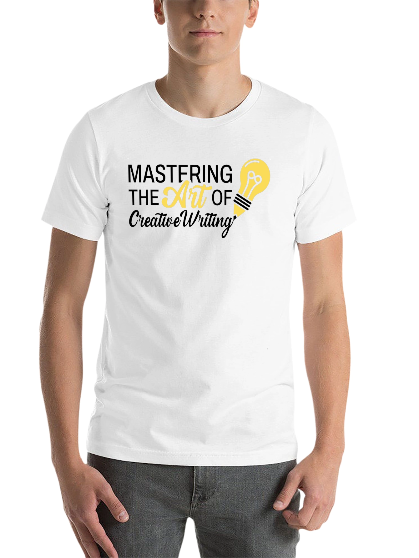 Black Creative Writing Art T-Shirt view 14
