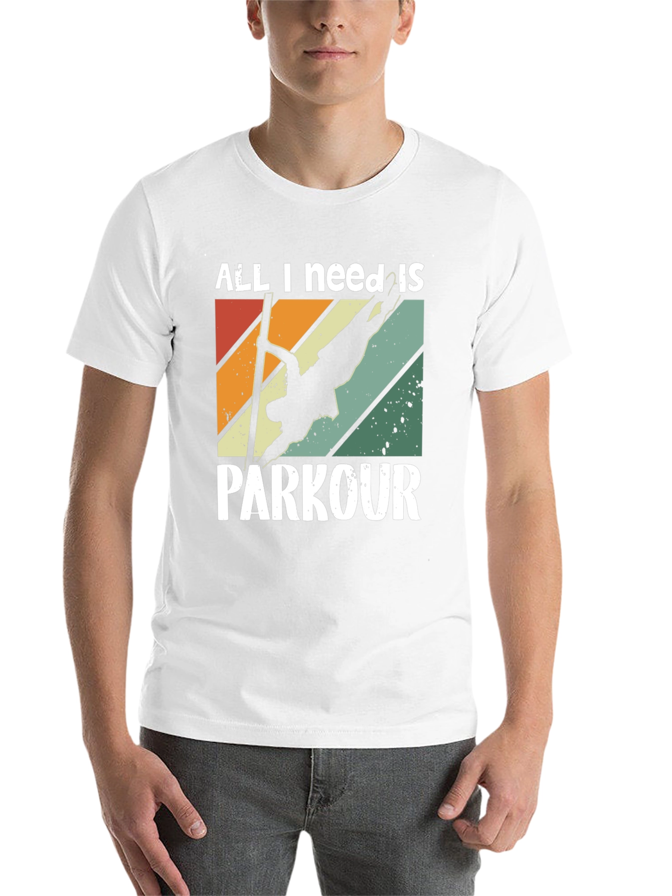 Black All I Need Is Parkour T-Shirt - Retro Style view 14