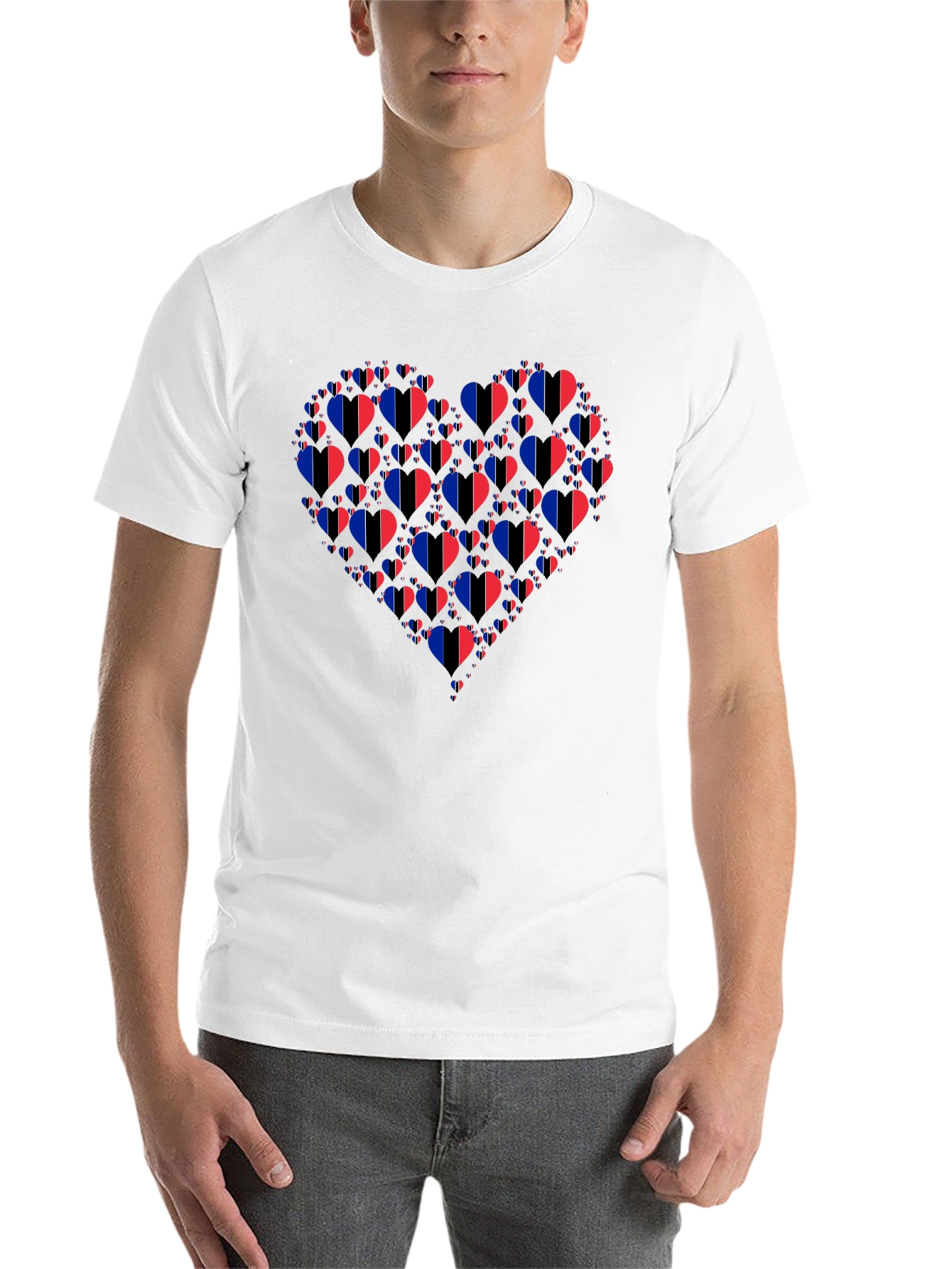 Black Heart of Flags T-Shirt - Unique Graphic Tee view 14
