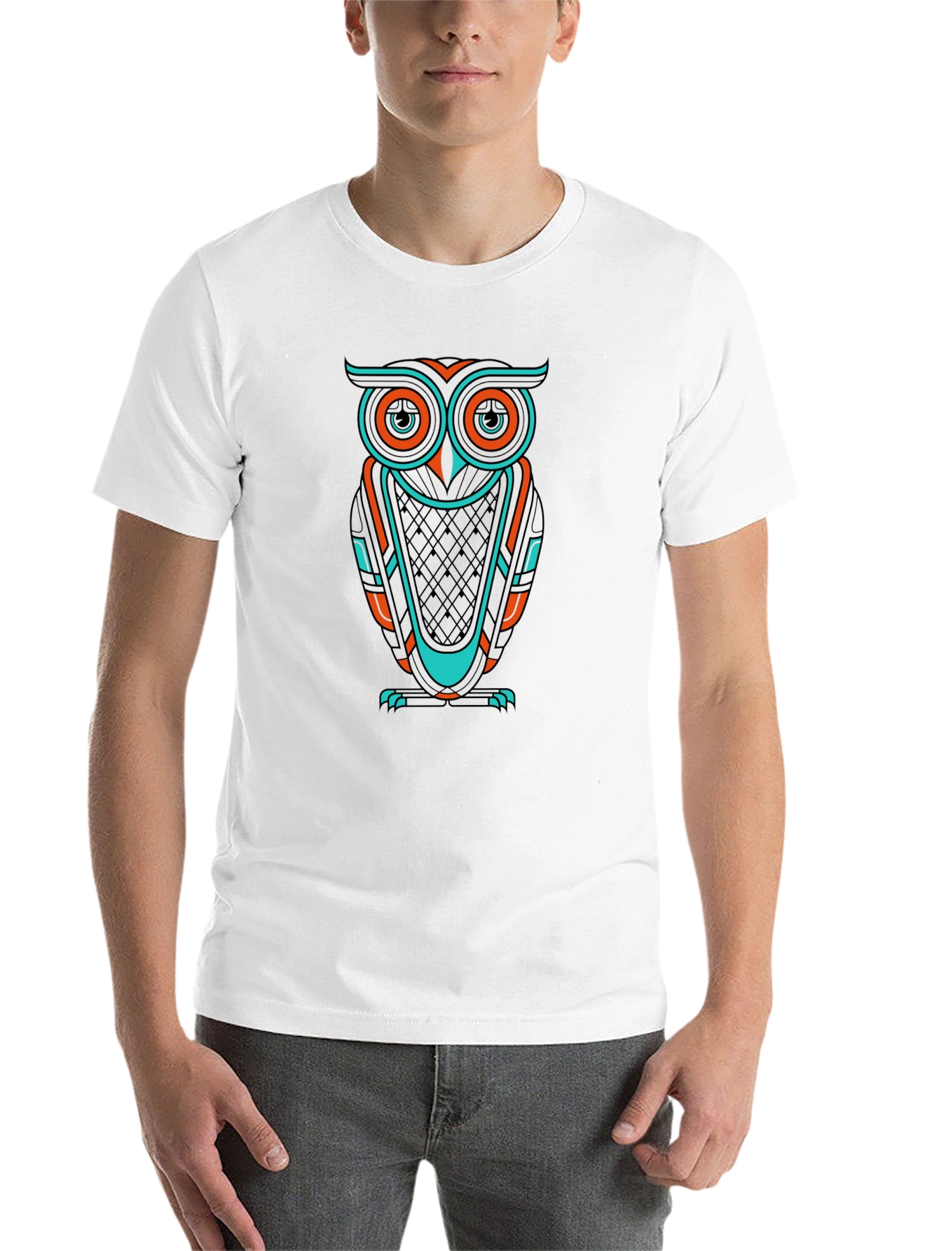 Black Owl Graphic Print Crew Neck T-Shirt view 14