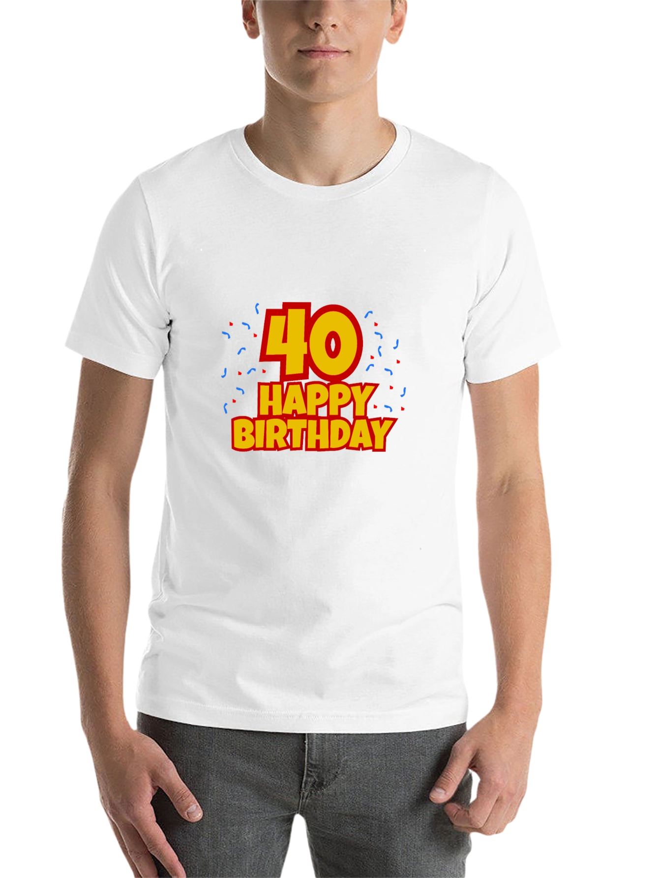 Black 40th Happy Birthday Black T-Shirt view 14