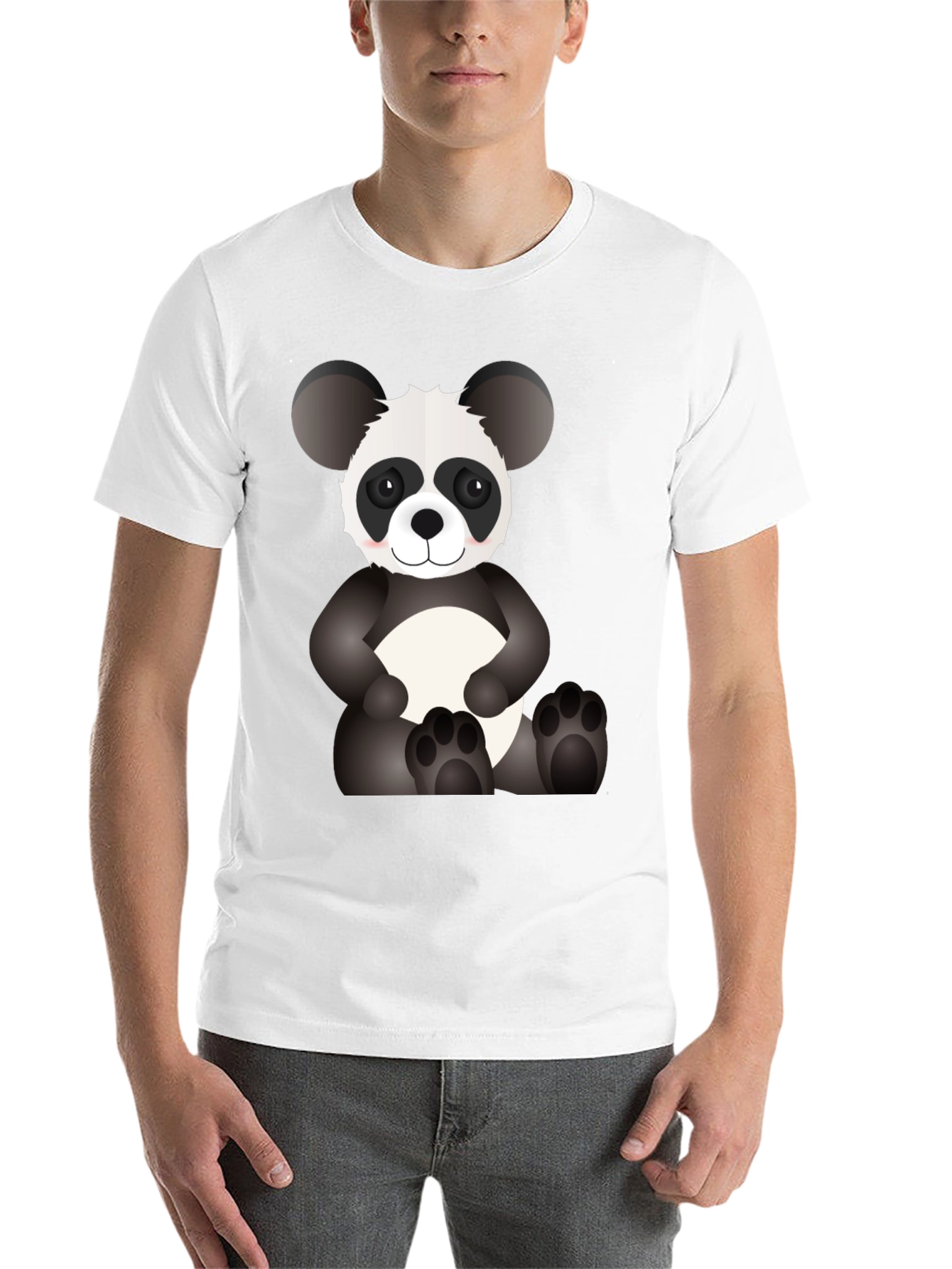 Black Cute Panda Bear Graphic T-Shirt view 14