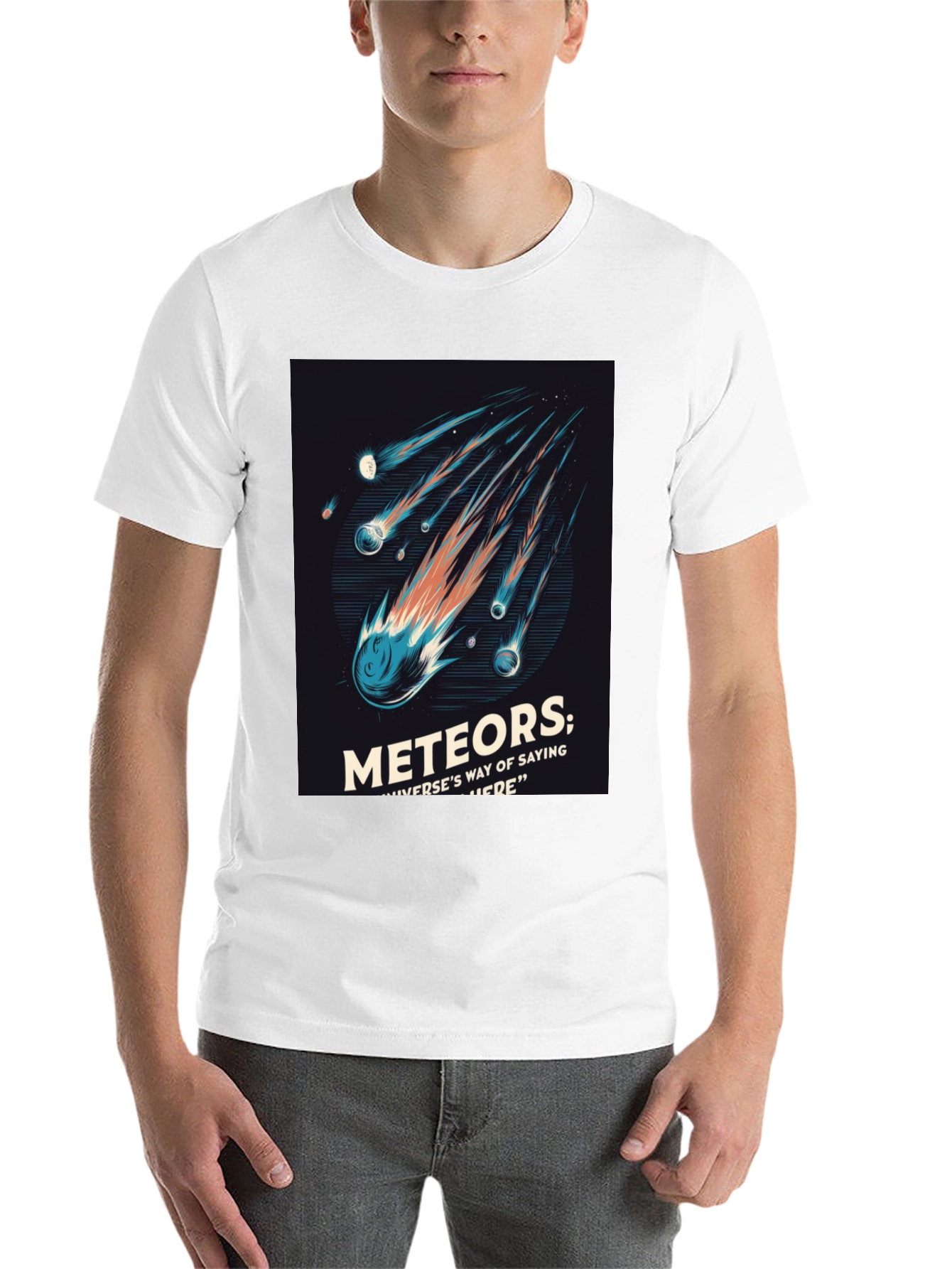 Black Meteor Shower Graphic Tee - Space Lover T-Shirt view 14