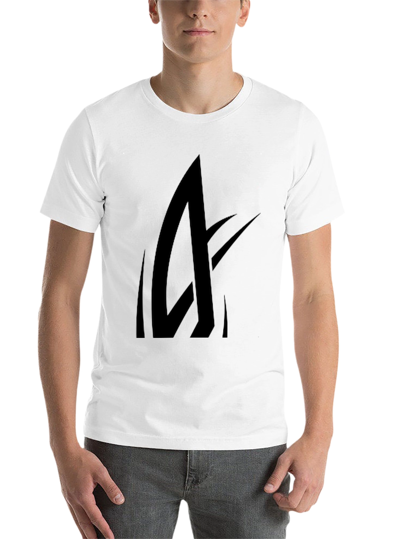 Black Men's Black Graphic Tee - Abstract Design view 14