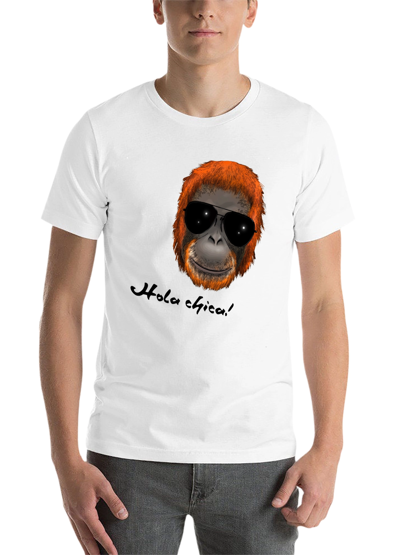 Black Cool Orangutan Sunglasses T-Shirt - Hola Chica! view 14