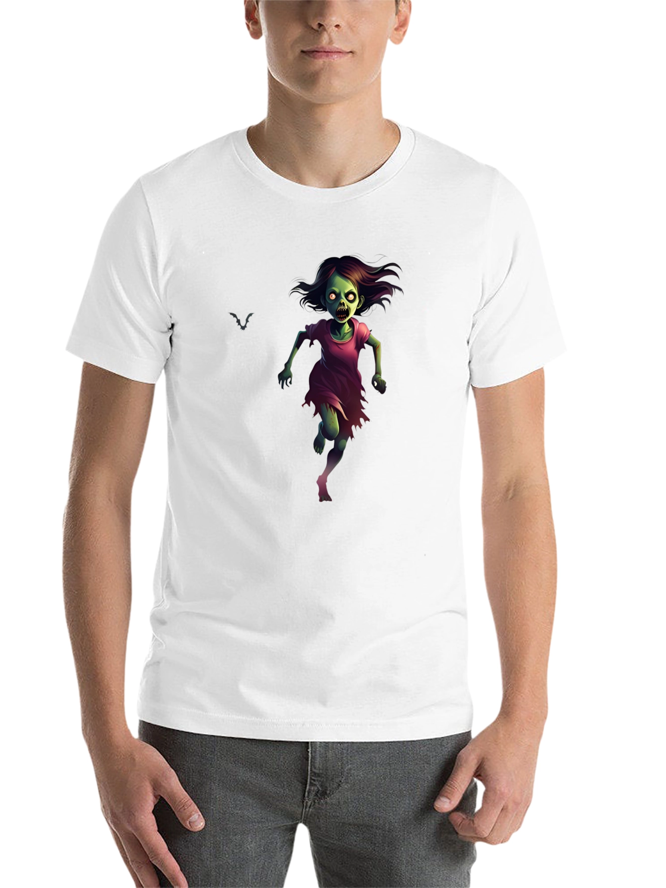 Black Zombie Girl Graphic Tee - Halloween Apparel view 14