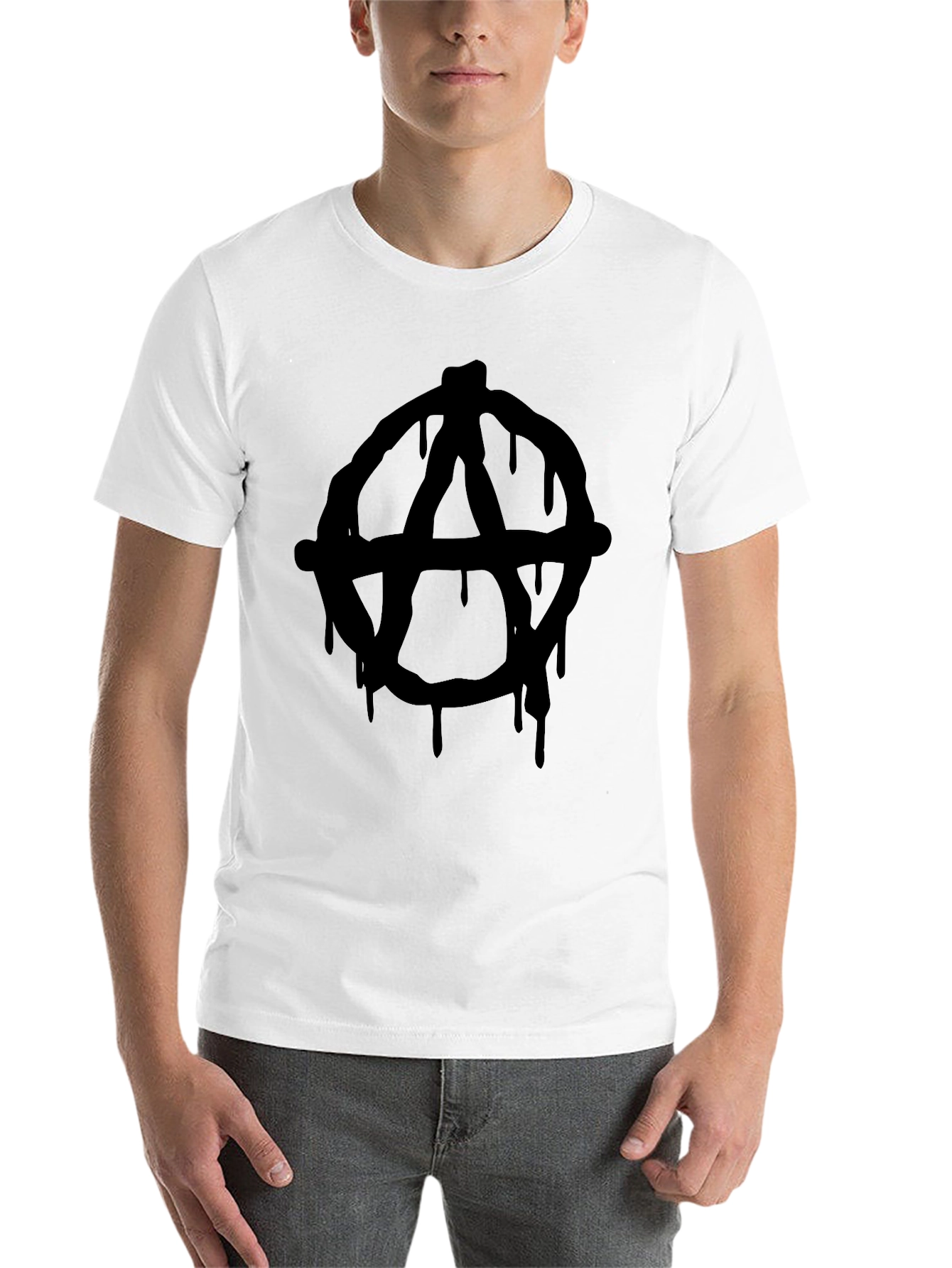 Black Anarchy Drip Black T-Shirt - Edgy & Bold Design view 14