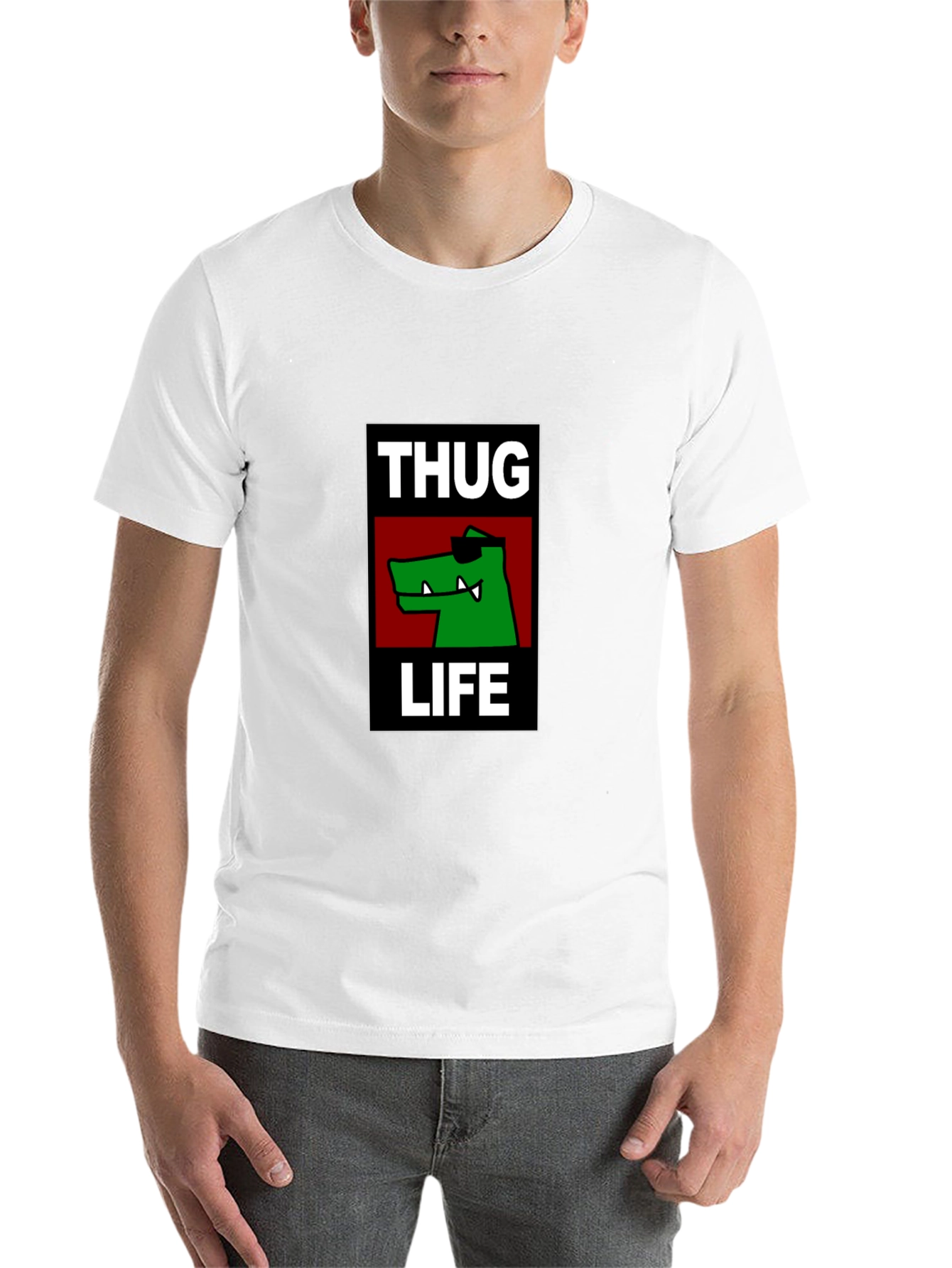 Black Thug Life Alligator Graphic Black T-Shirt view 14