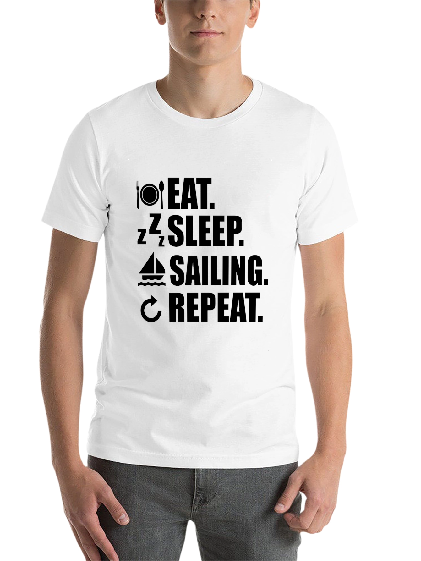 Black Eat Sleep Sailing Repeat T-Shirt view 14