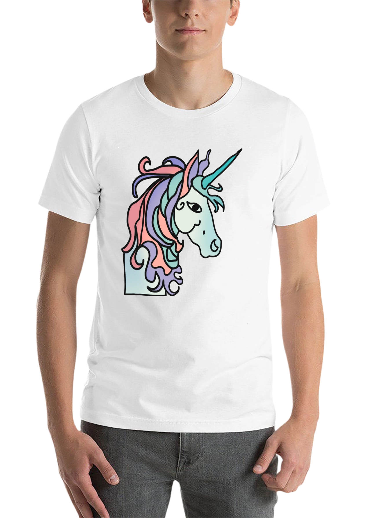 Black Unicorn Graphic Tee - Black Casual T-Shirt view 14