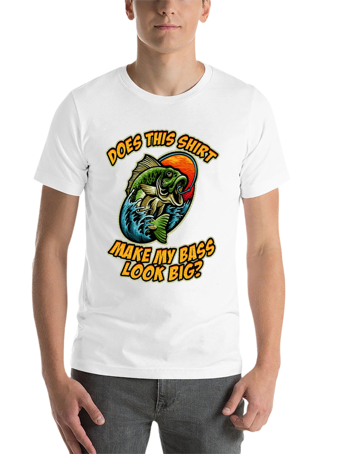 Black Funny Fishing T-Shirt - Make My Bass Look Big? view 14