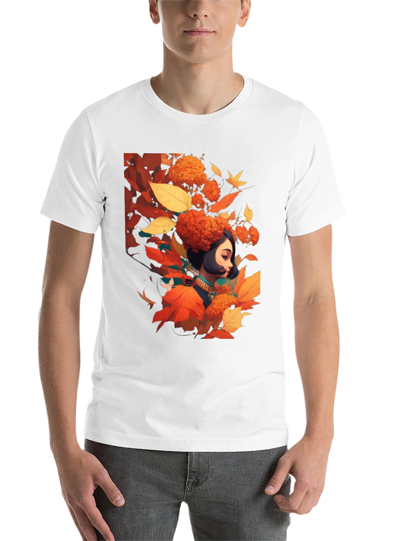 Black Autumnal Woman Graphic Black Tee view 14