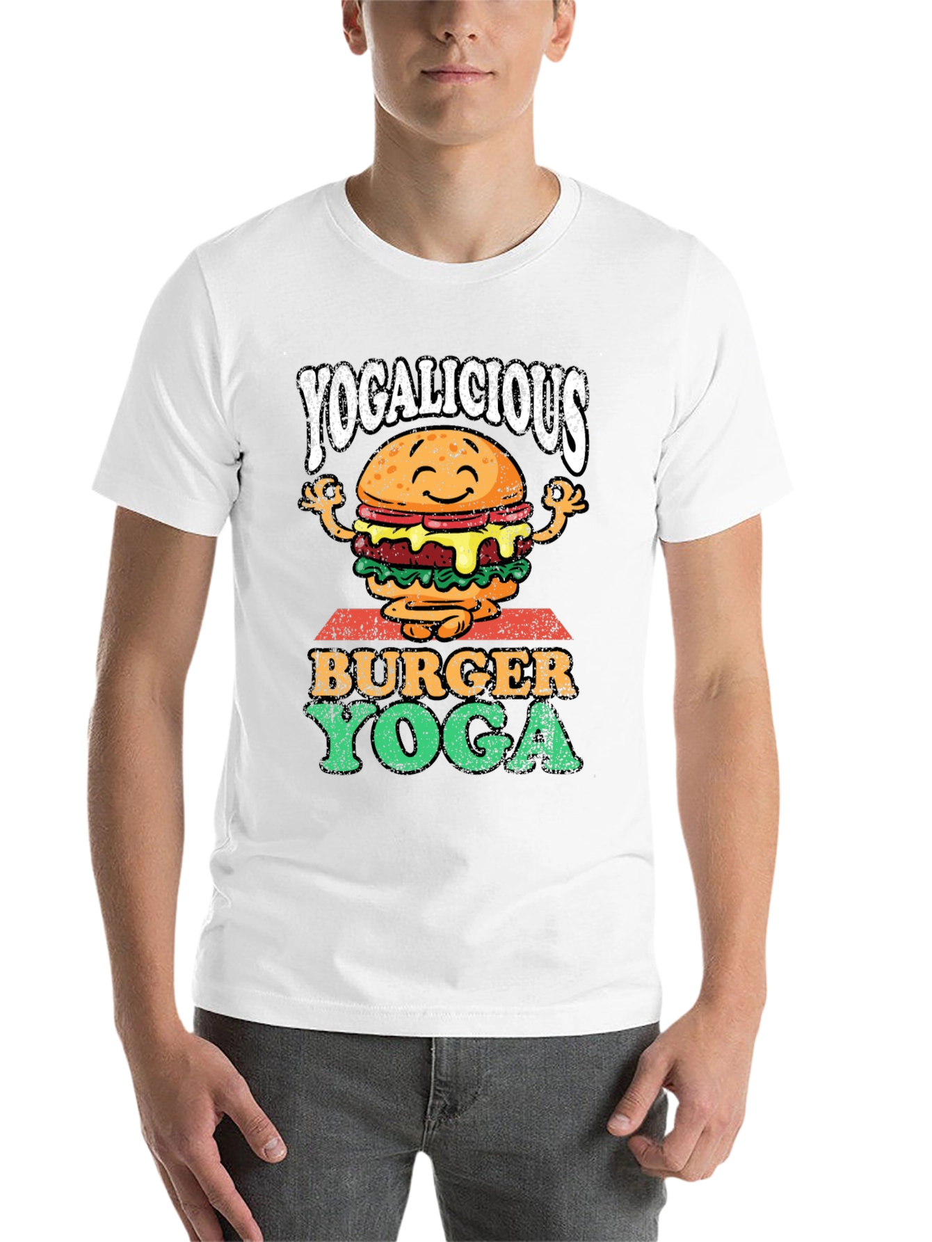 Black Yogalicious Burger Yoga Graphic Tee view 14