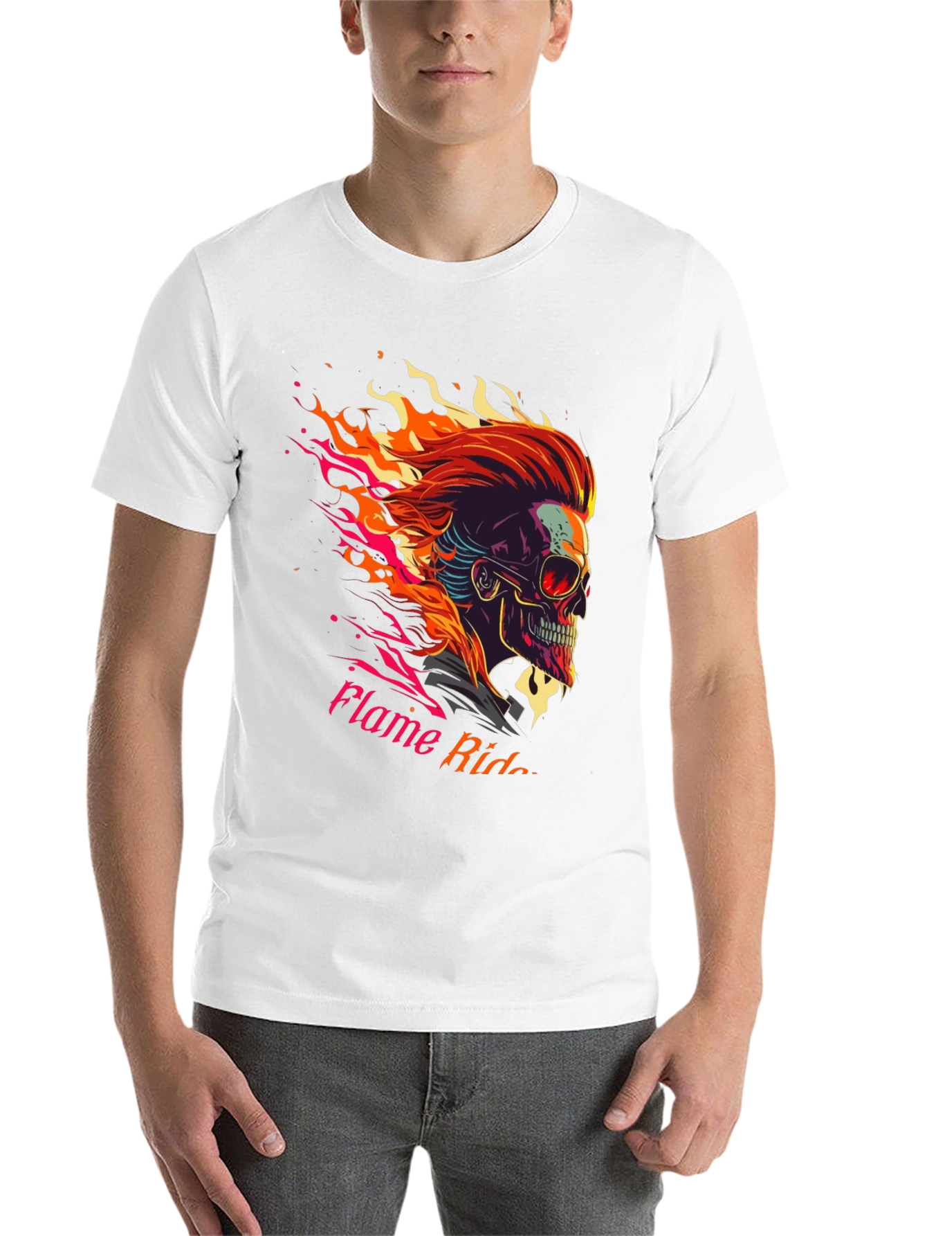 Black Flame Rider Graphic T-Shirt view 14