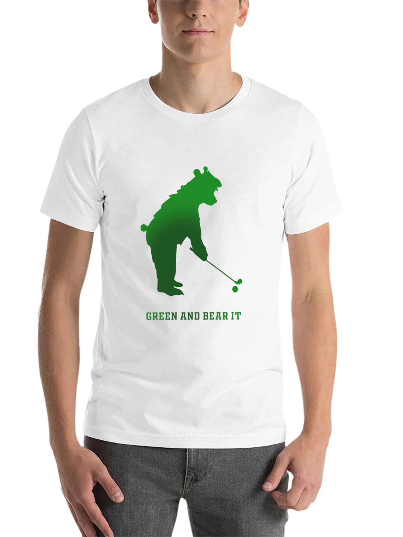 Black Green and Bear It Golf T-Shirt view 14