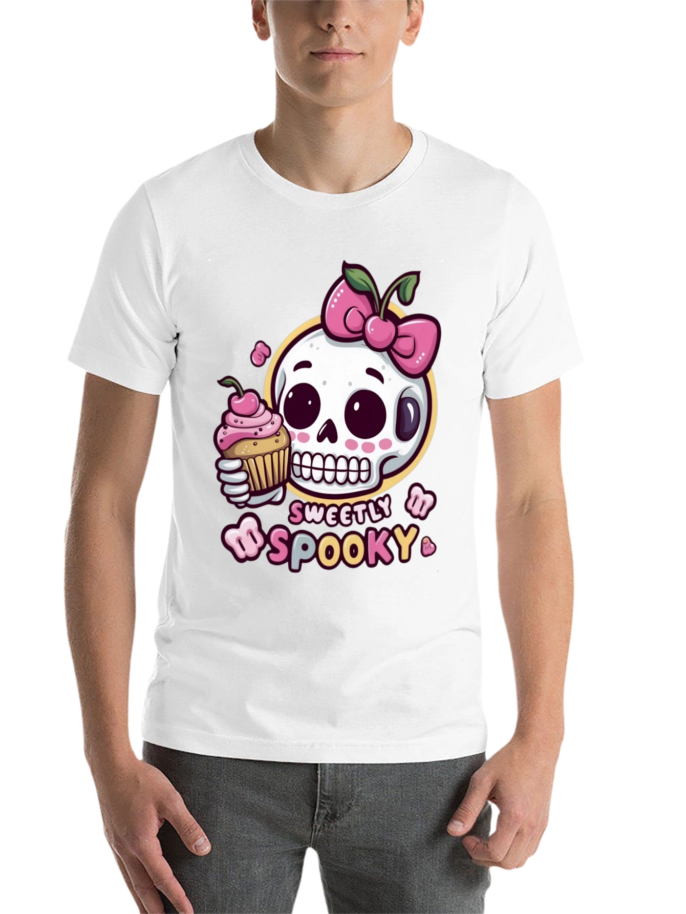 Black Sweetly Spooky Skull T-Shirt view 14