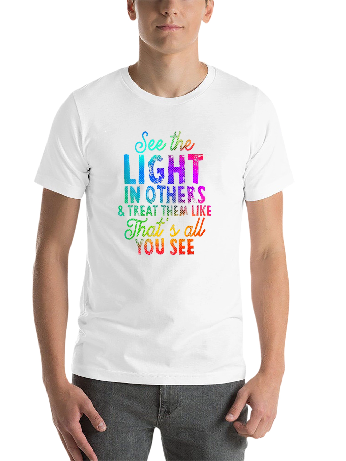 Black See the Light T-Shirt - Inspirational Graphic Tee view 14