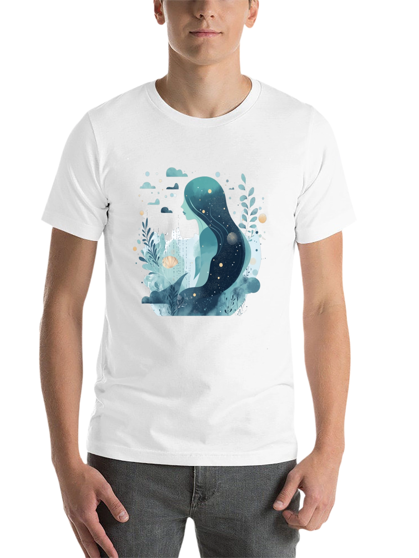 Black Celestial Mermaid Graphic Tee - Black view 14