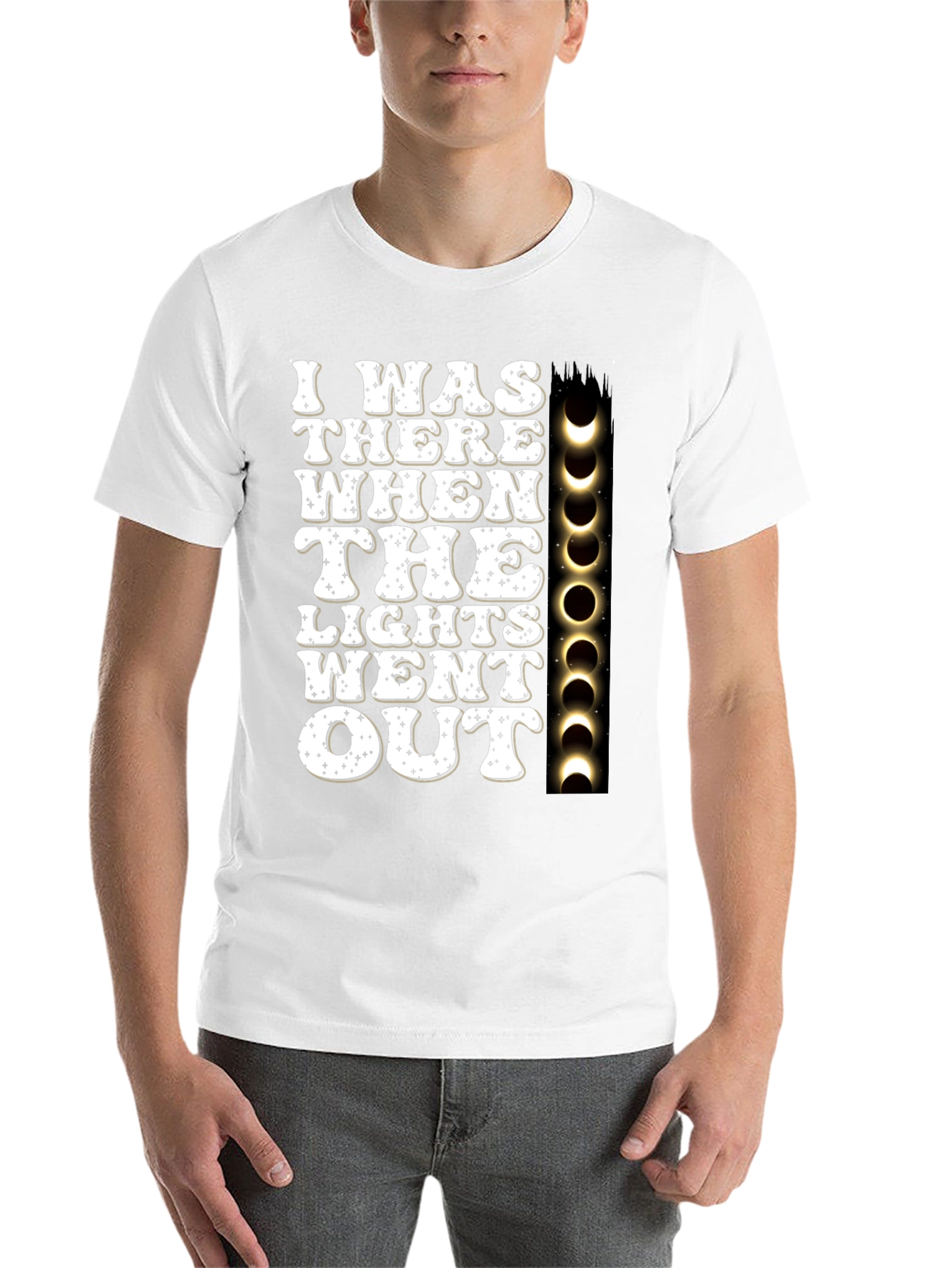Black I Was There When The Lights Went Out T-Shirt view 14