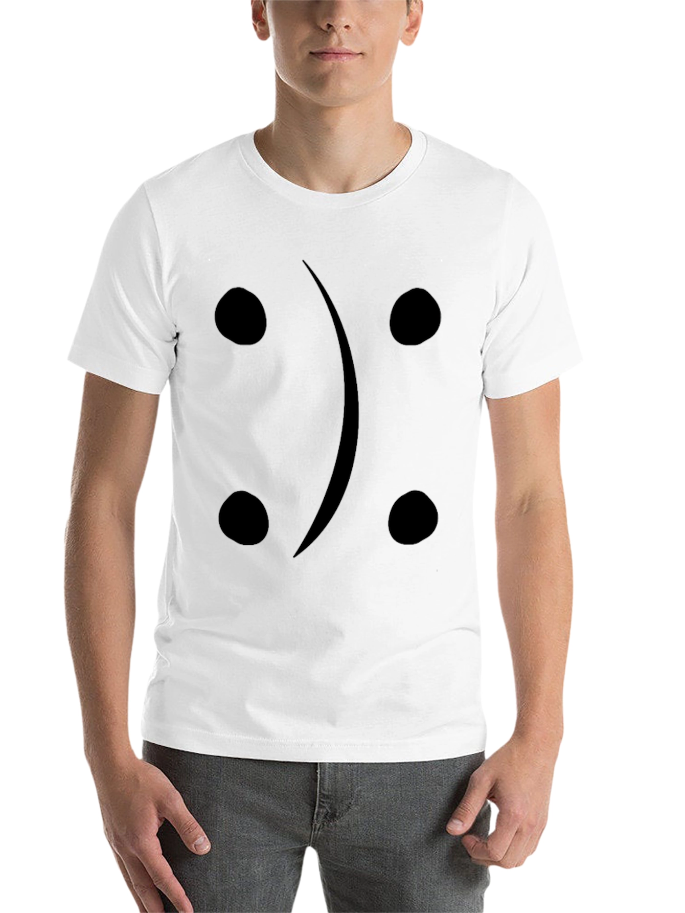 Black Sad Face T-Shirt - Black Graphic Tee view 14