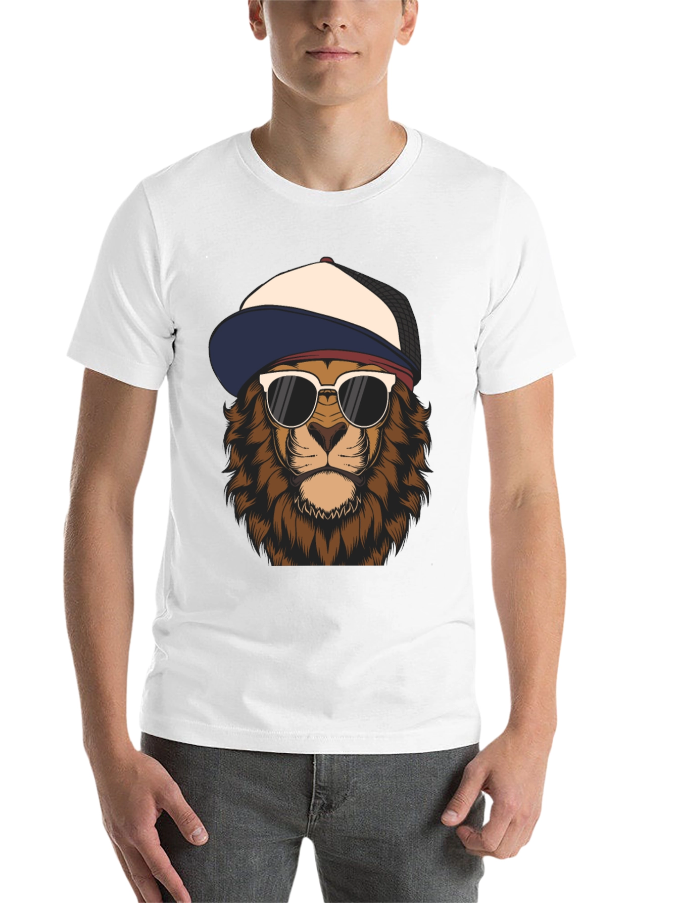 Black Cool Lion Graphic Tee - Trendy Urban Style view 14