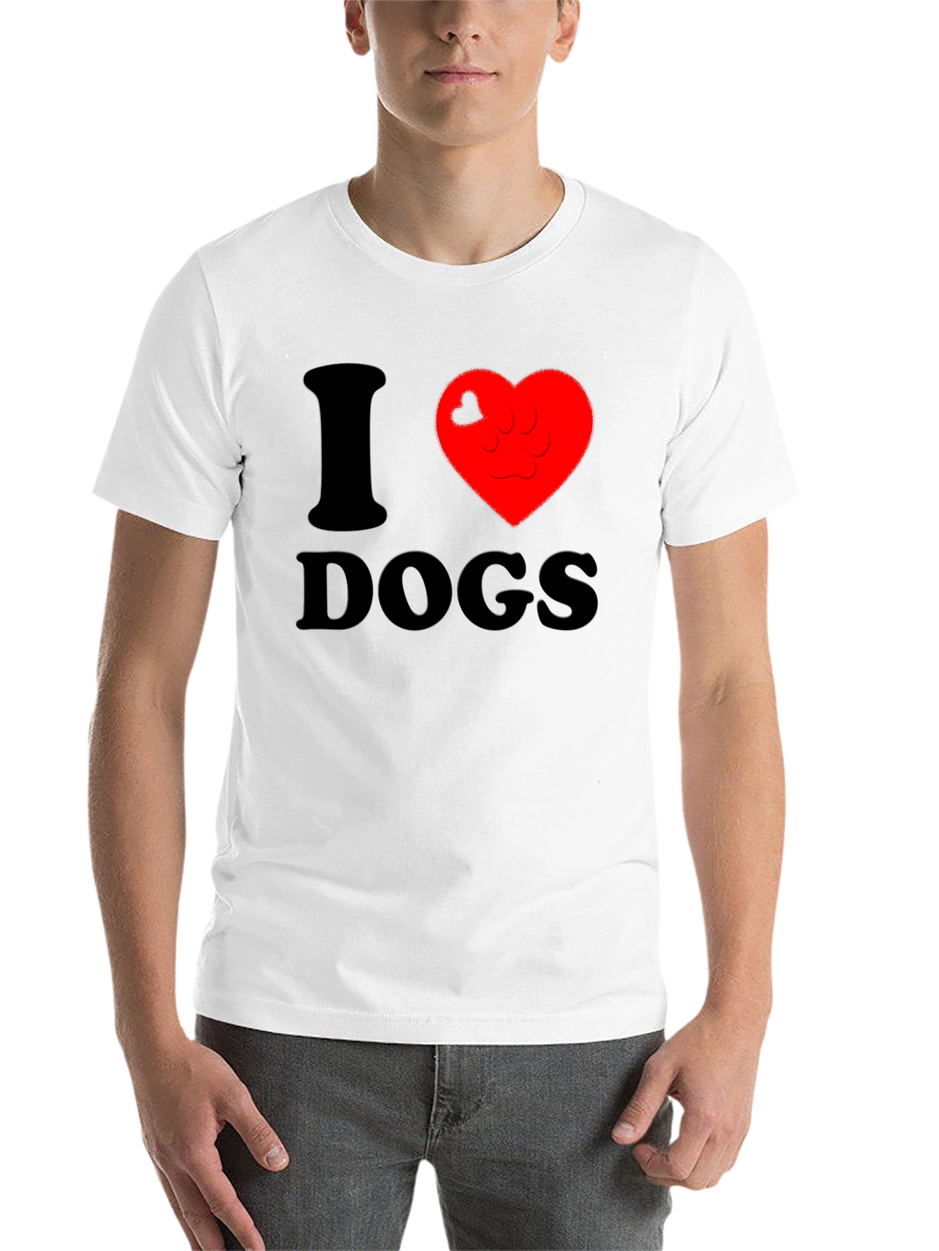 Black I Heart Dogs T-Shirt - Casual Comfort view 14
