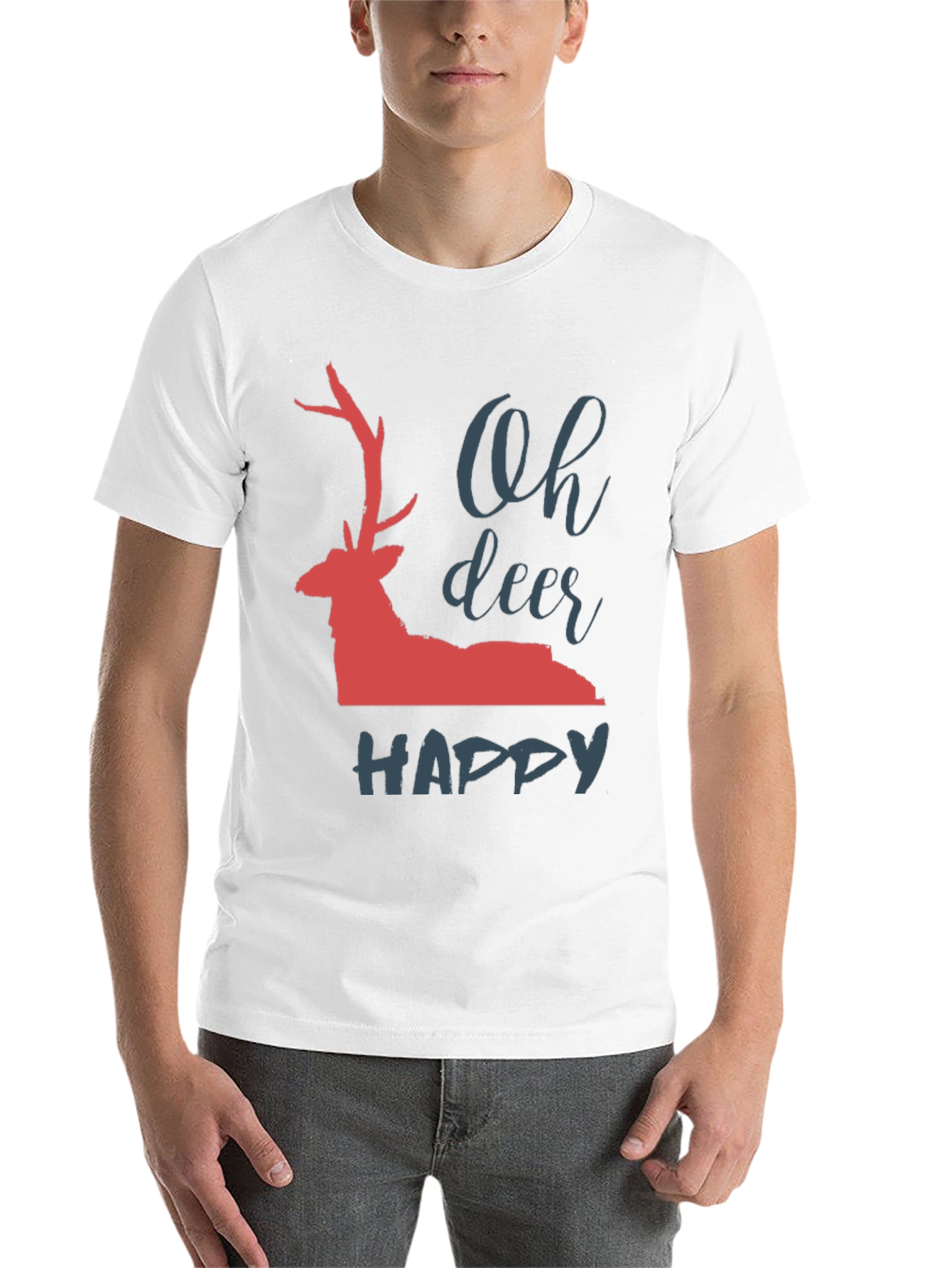 Black Oh Deer Happy T-Shirt view 14