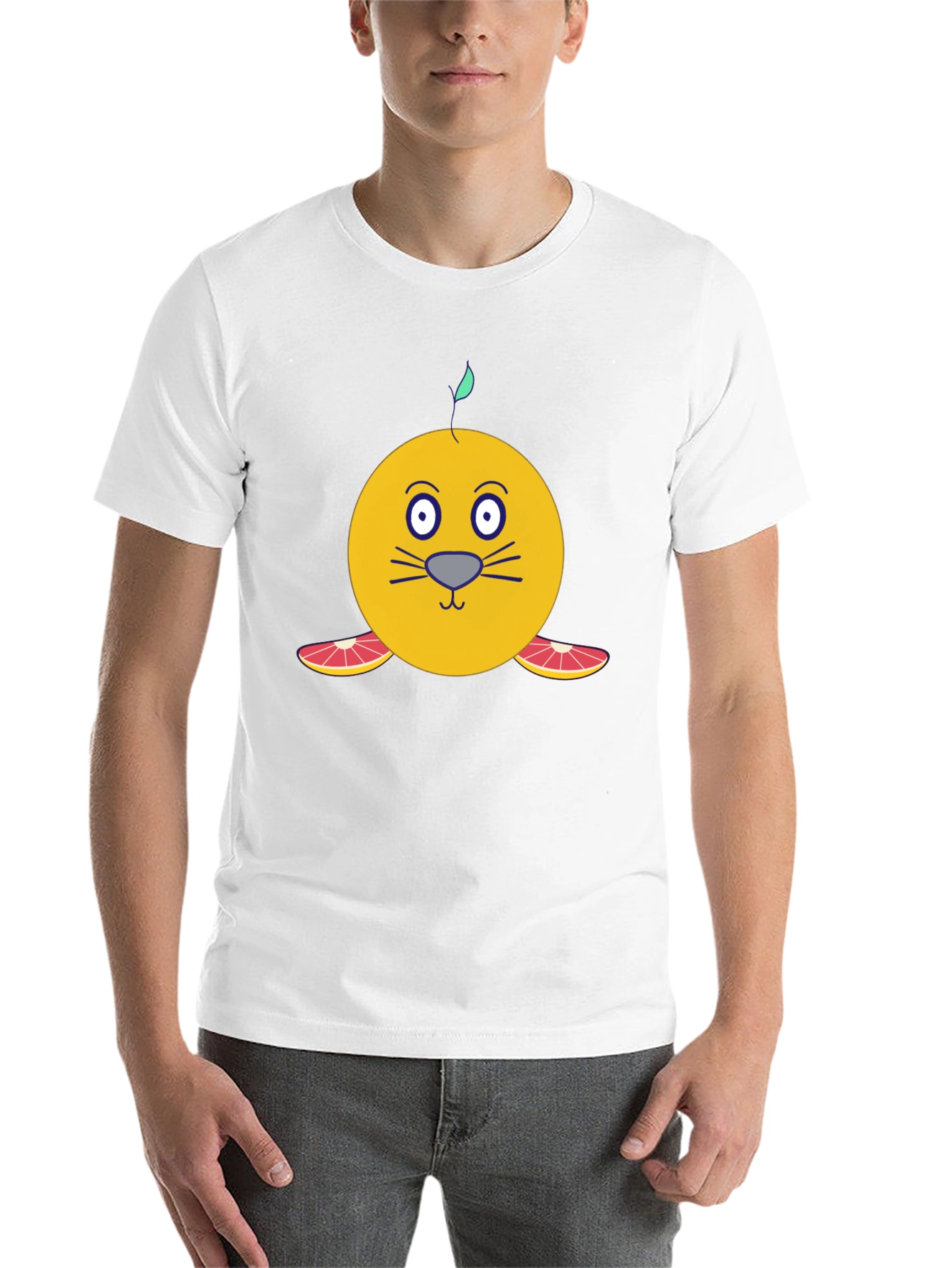 Black Citrus Seal Graphic T-Shirt - Unique Cartoon Design view 14