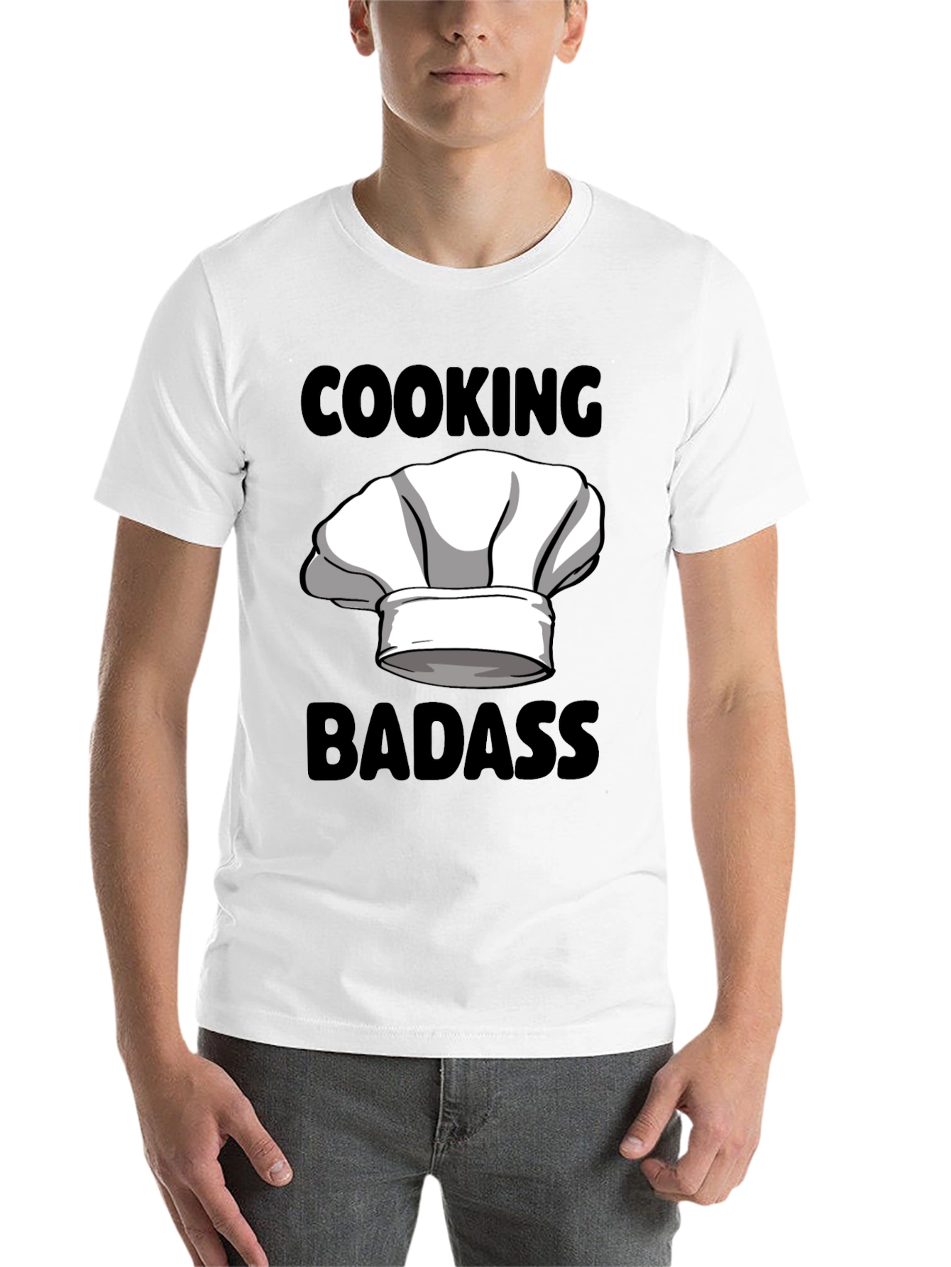 Black Cooking Badass Graphic Tee - Chef's Hat Humor view 14