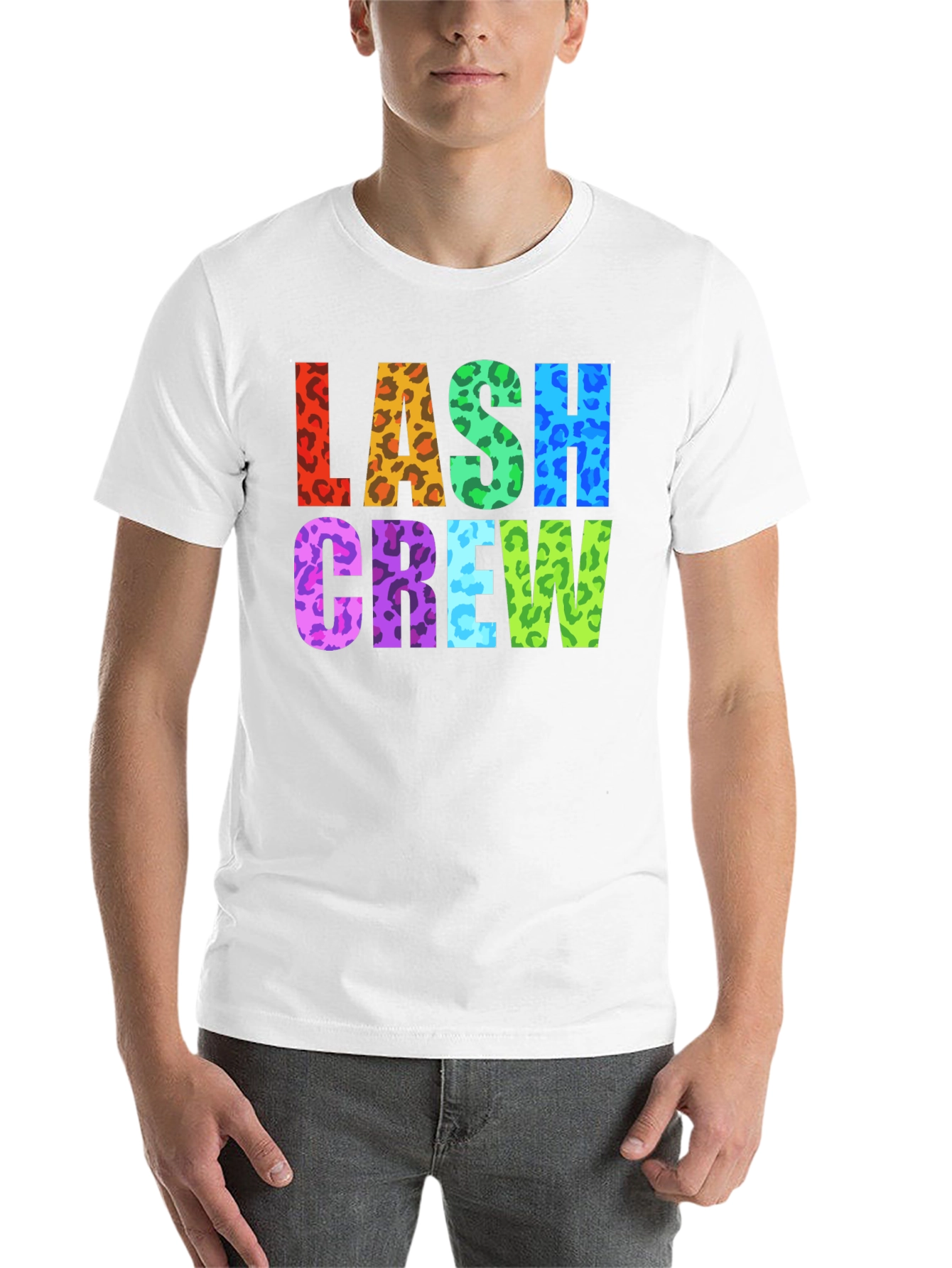 Black Lash Crew Colorful Leopard Print Graphic T-Shirt view 14