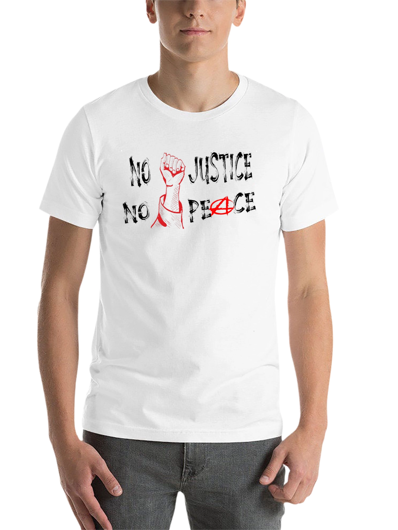 Black No Justice No Peace Graphic Tee view 14