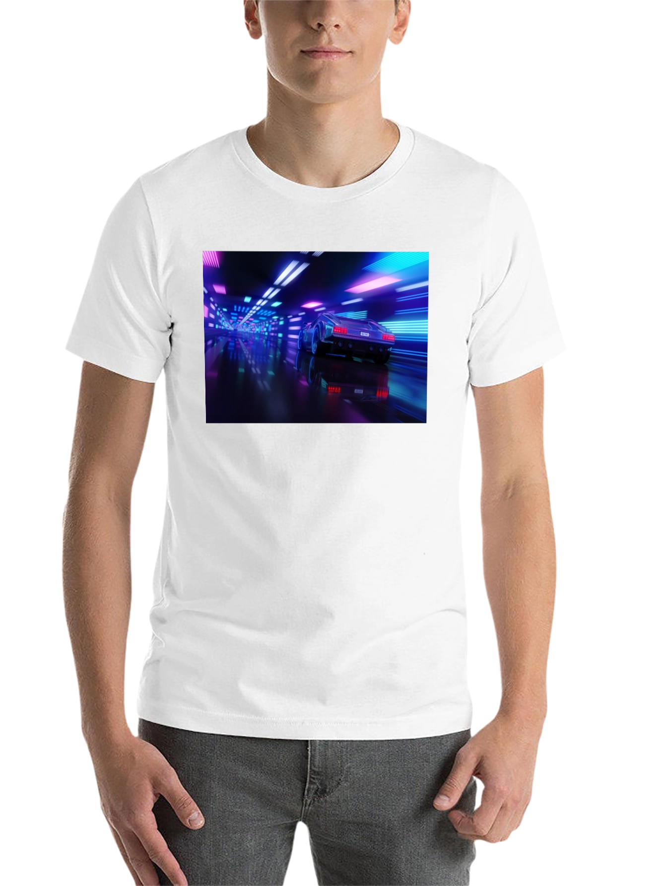 Black Neon Car T-Shirt - Futuristic Style view 14