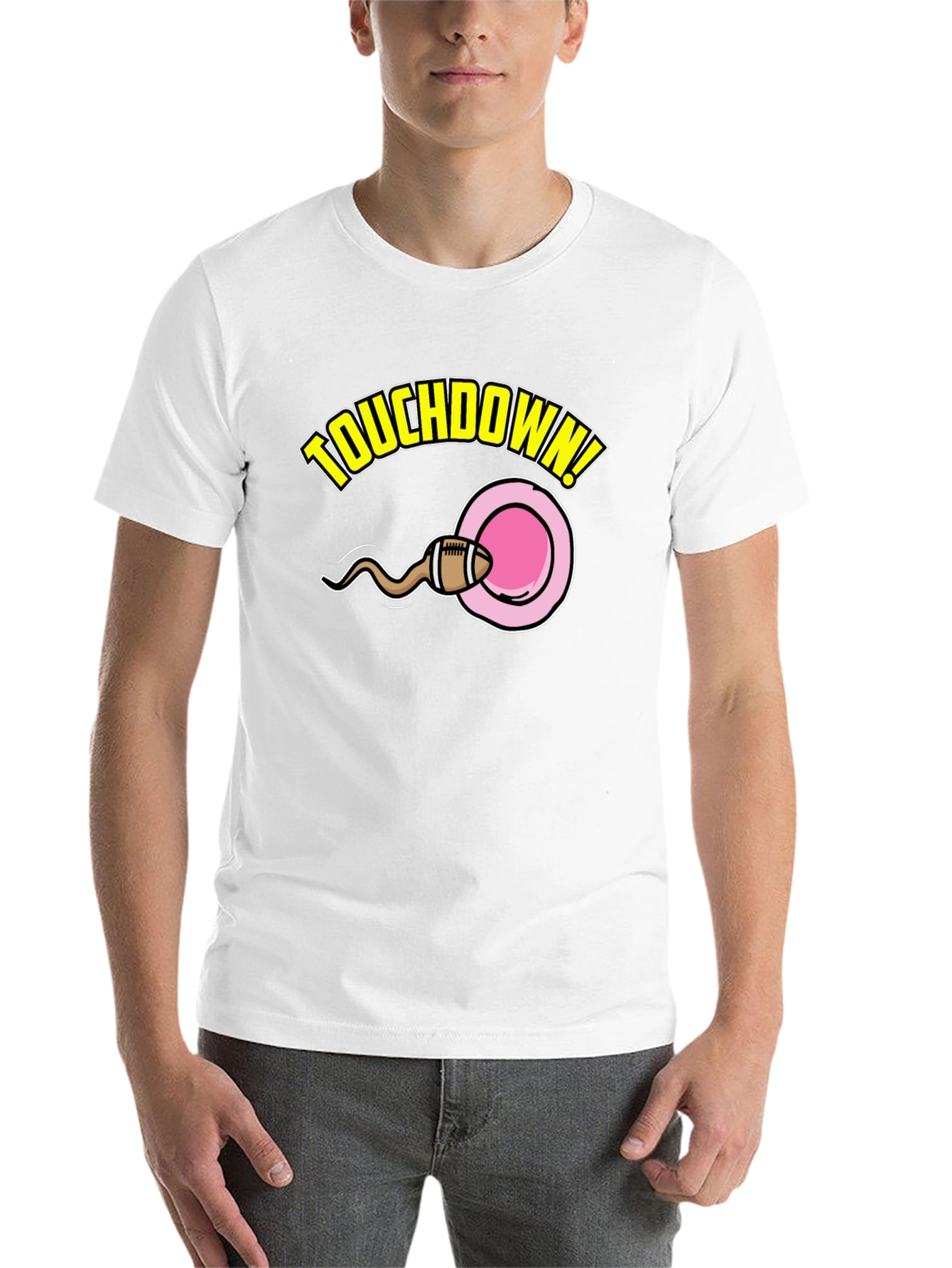 Black Touchdown Funny Graphic T-Shirt view 14