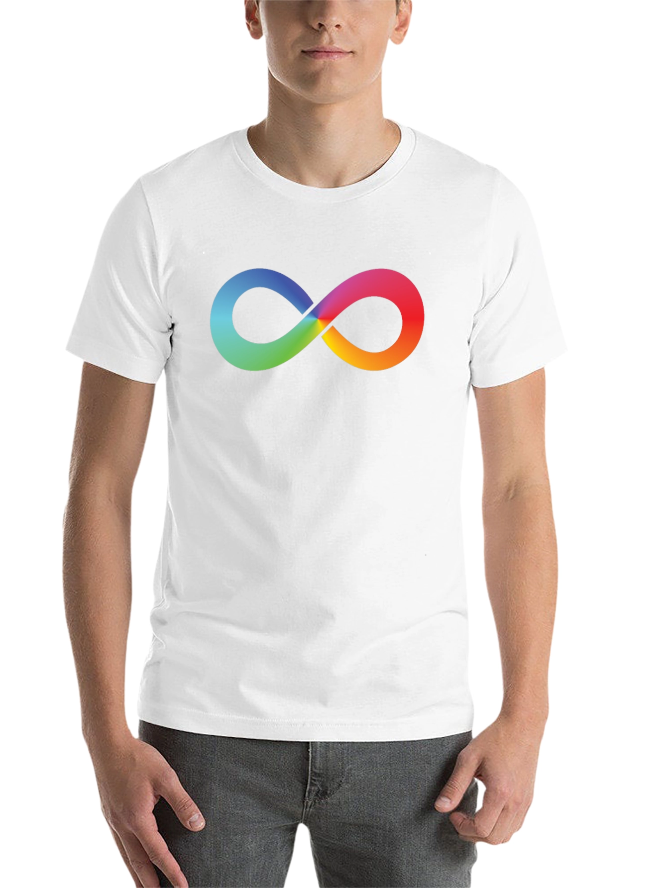 Black Rainbow Infinity Symbol Black T-Shirt view 14