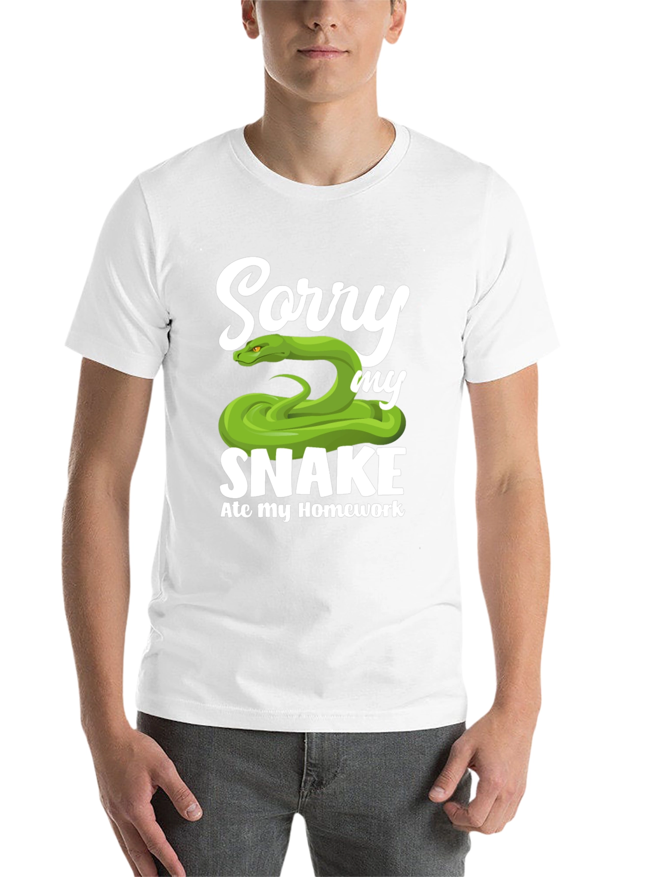Black Sorry My Snake Ate My Homework T-Shirt view 14