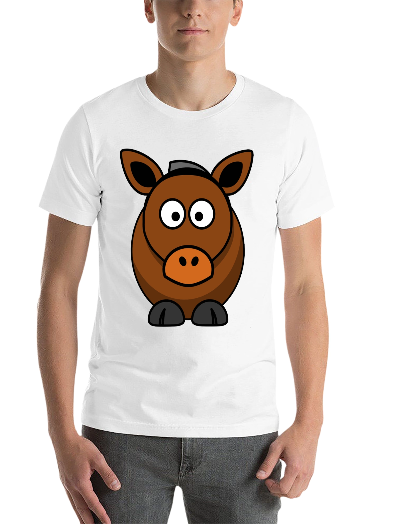 Black Cartoon Horse Graphic Tee view 14