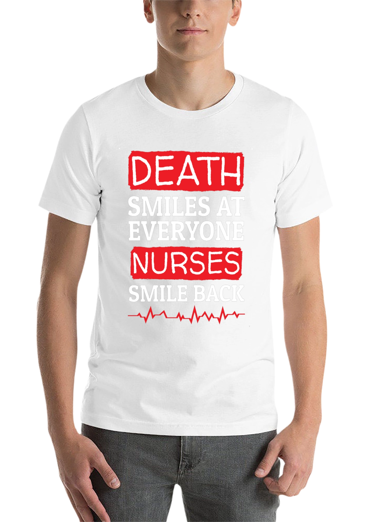 Black Death Smiles At Everyone Nurse Graphic T-Shirt view 14