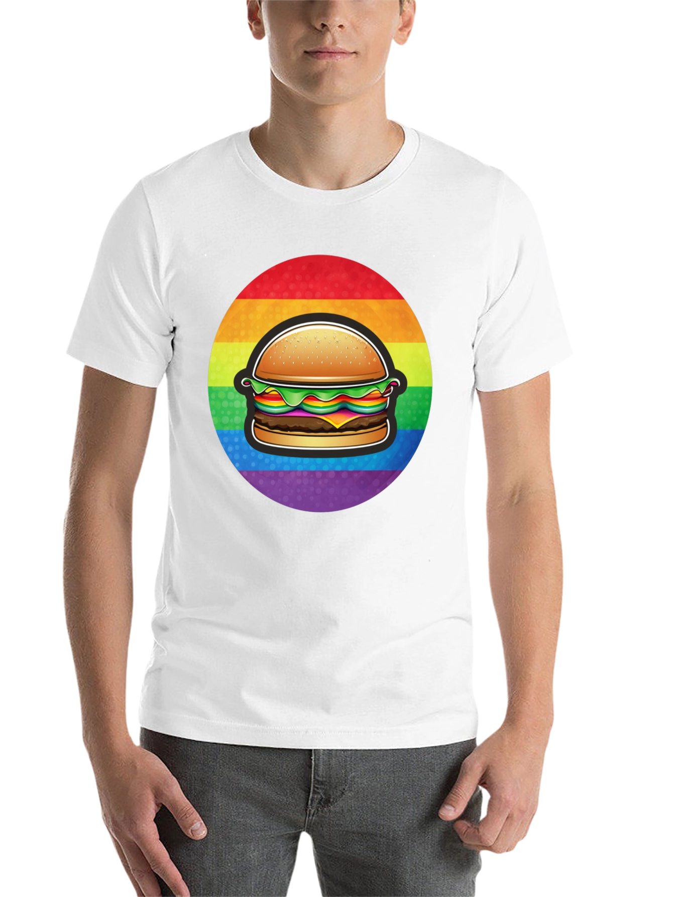 Black Rainbow Burger Graphic Tee - Pride Apparel view 14