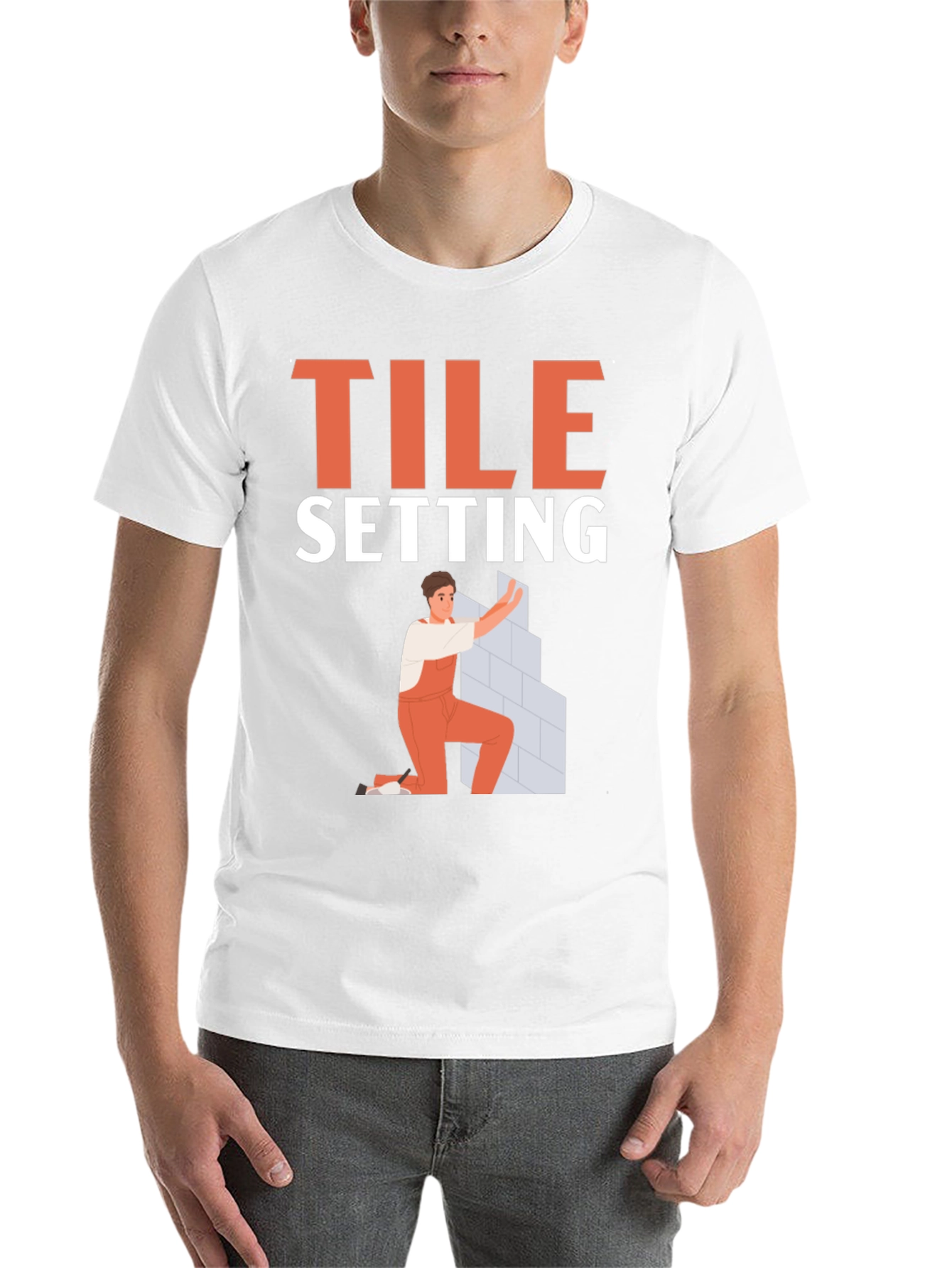 Black Tile Setter T-Shirt - Construction Worker Gift view 14