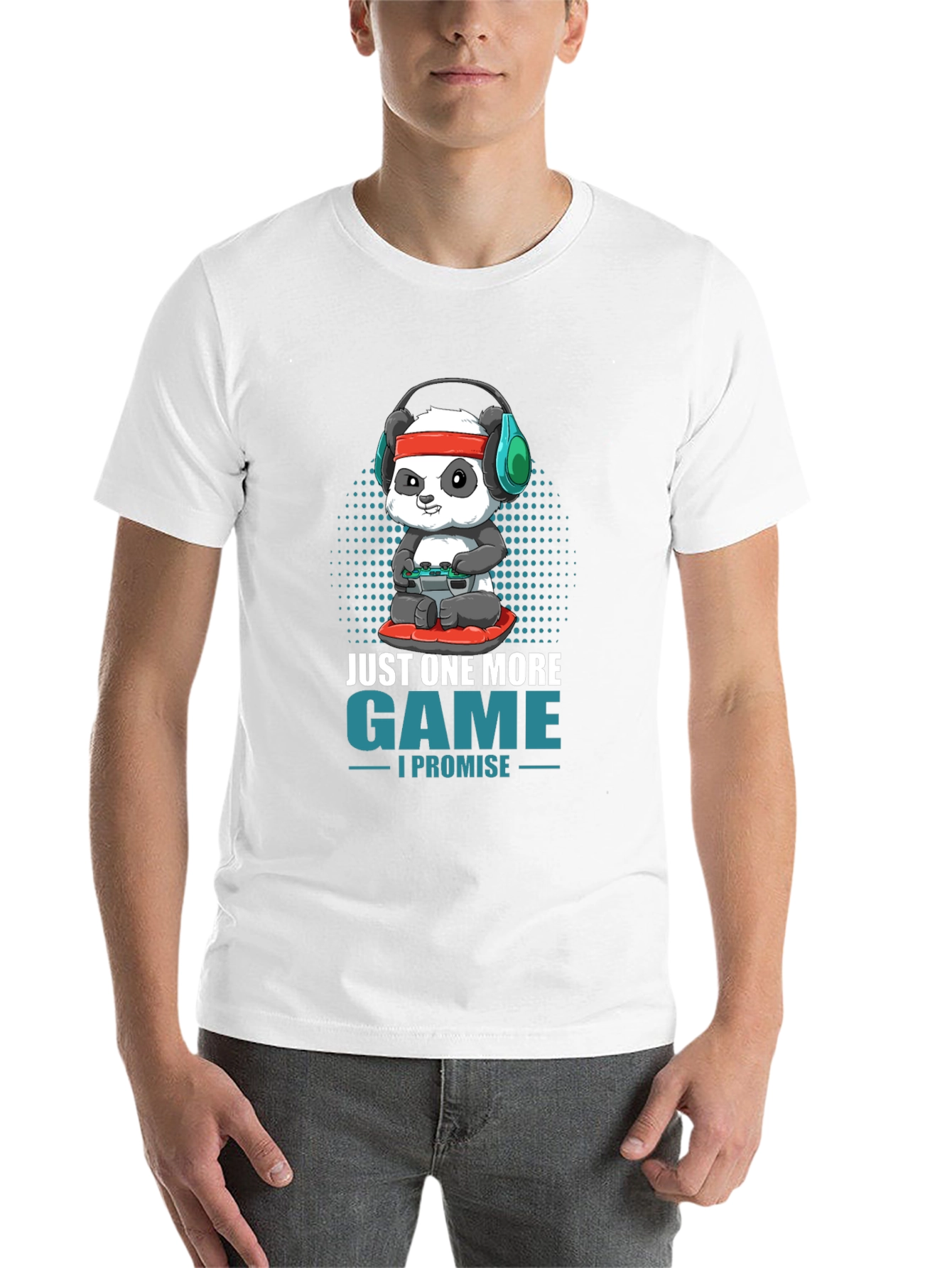Black Gamer Panda T-Shirt - Just One More Game view 14