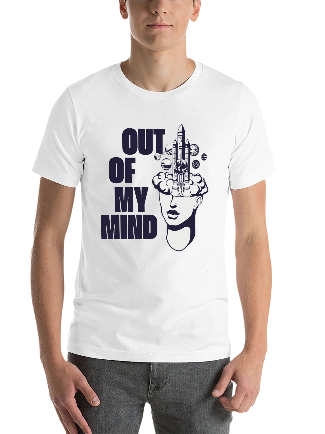 Black Out of My Mind Space Shuttle Graphic T-Shirt view 14
