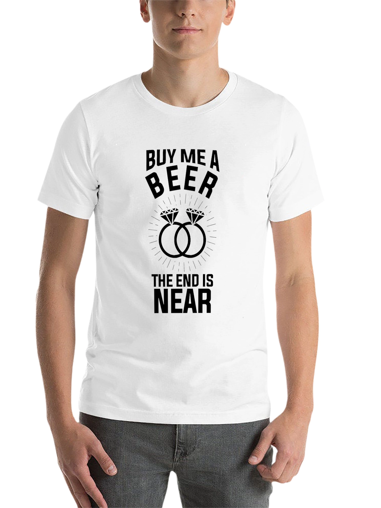 Black Buy Me a Beer Funny Bachelor Party T-Shirt view 14