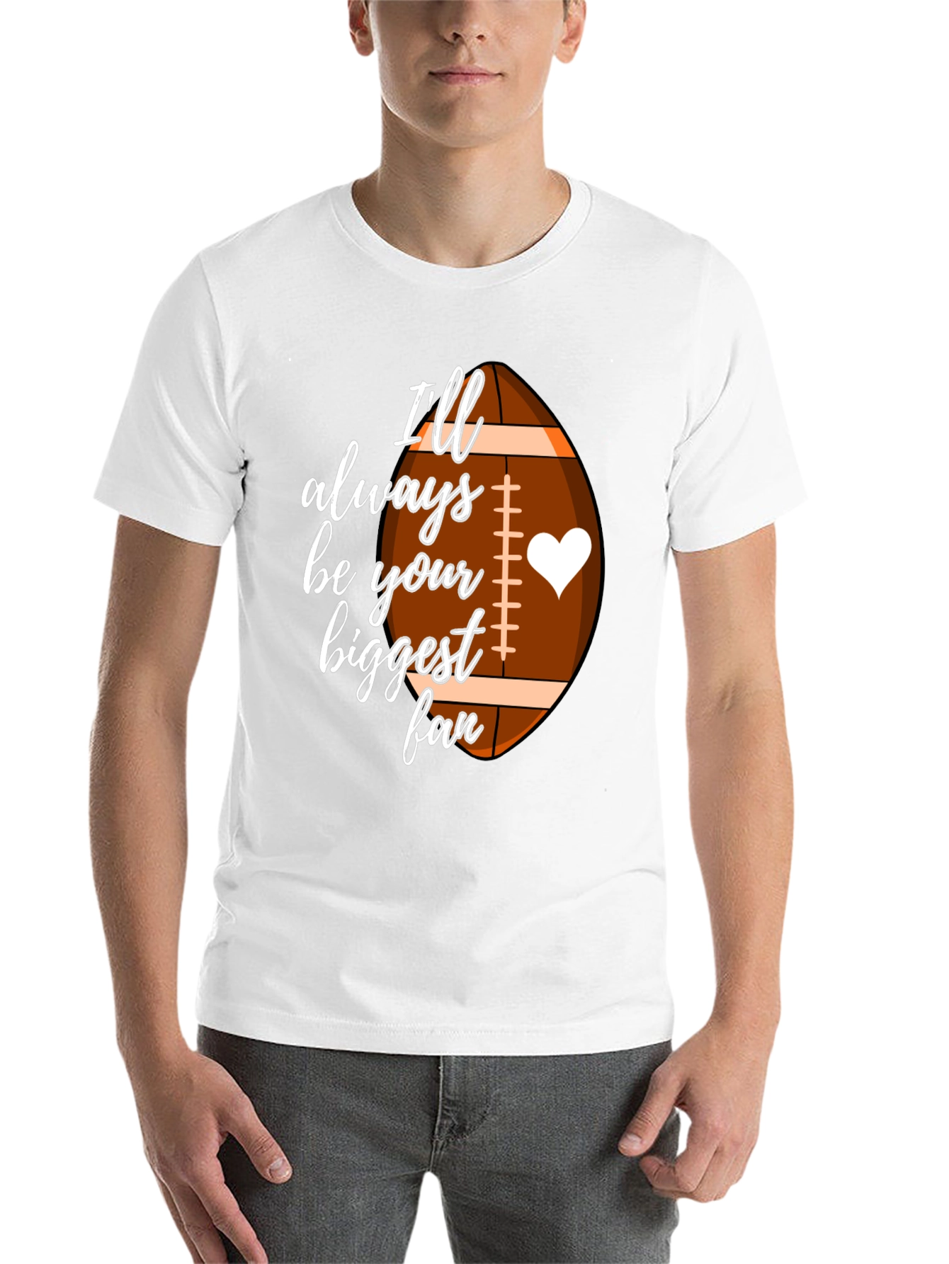 Black Football Fan T-Shirt - "I'll Always Be Your Biggest Fan" view 14