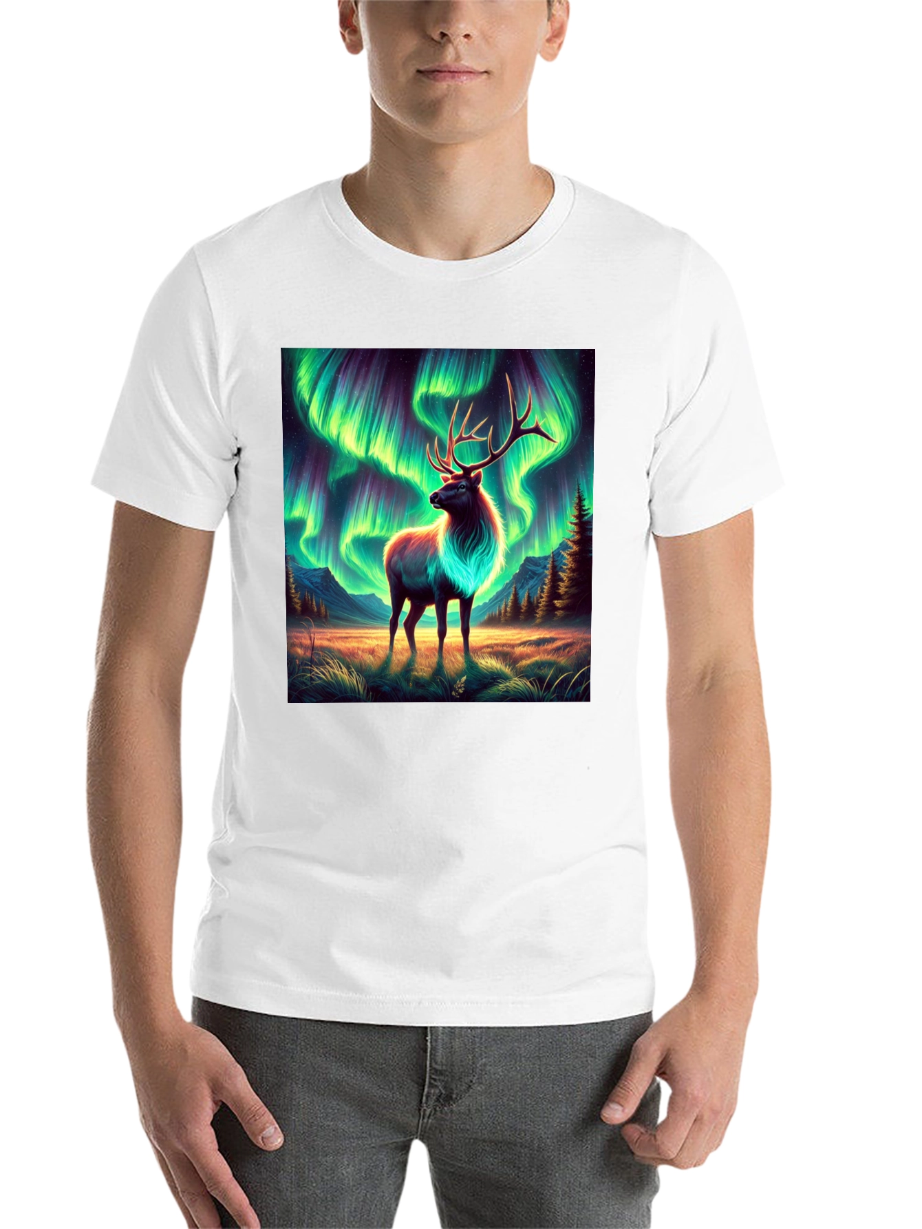 Aurora Elk Graphic Tee - Black - 14