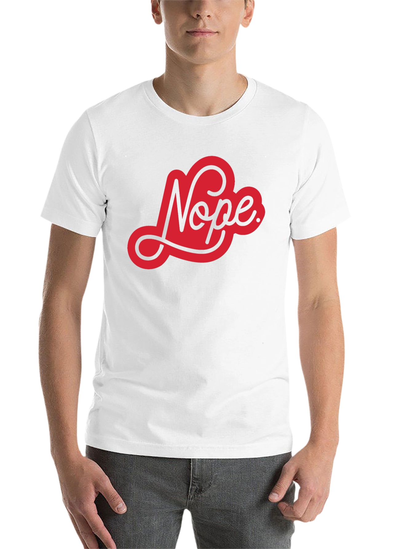 Black Nope Graphic Tee - Black Cotton Casual T-Shirt view 14