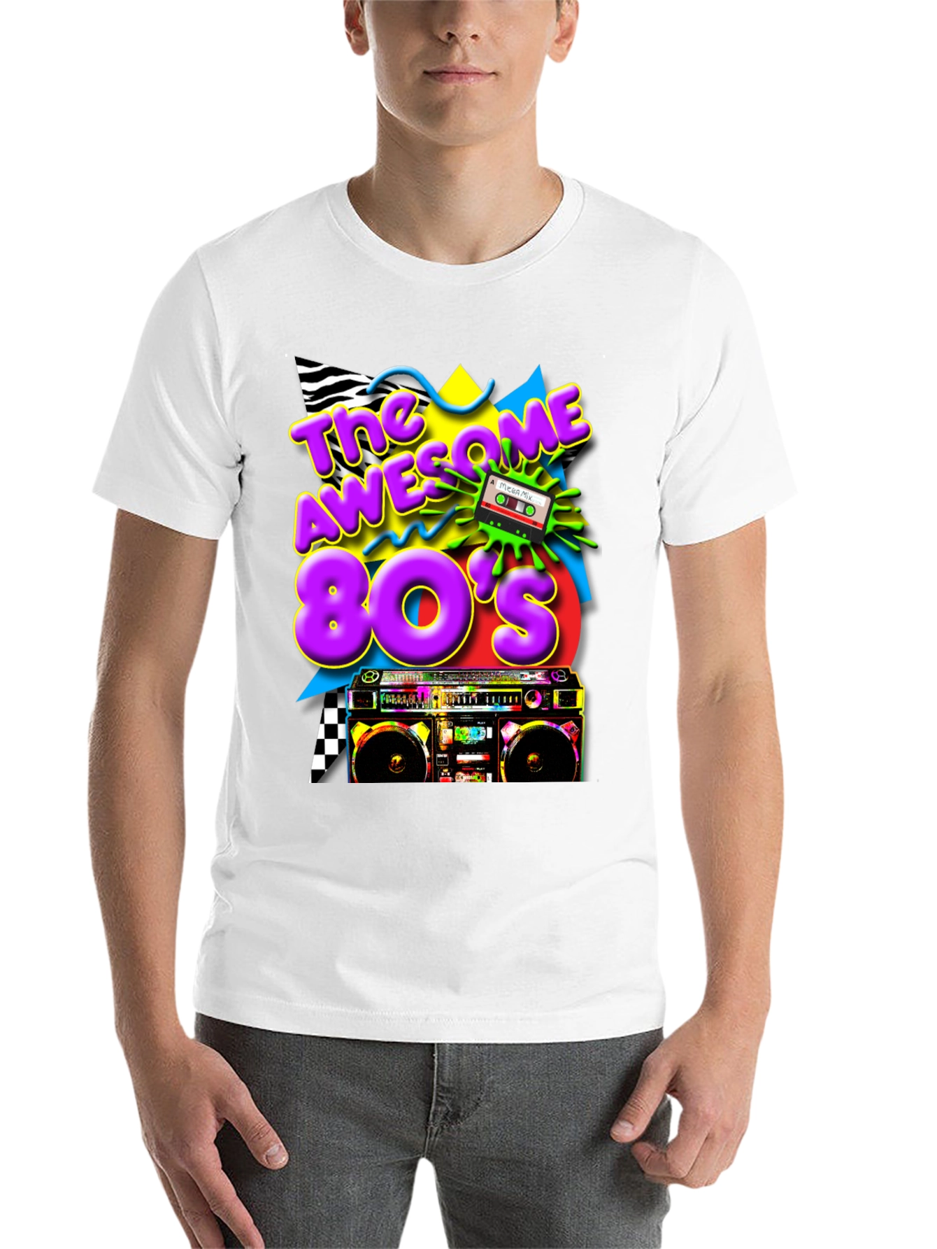 Black Awesome 80's Graphic Tee view 14