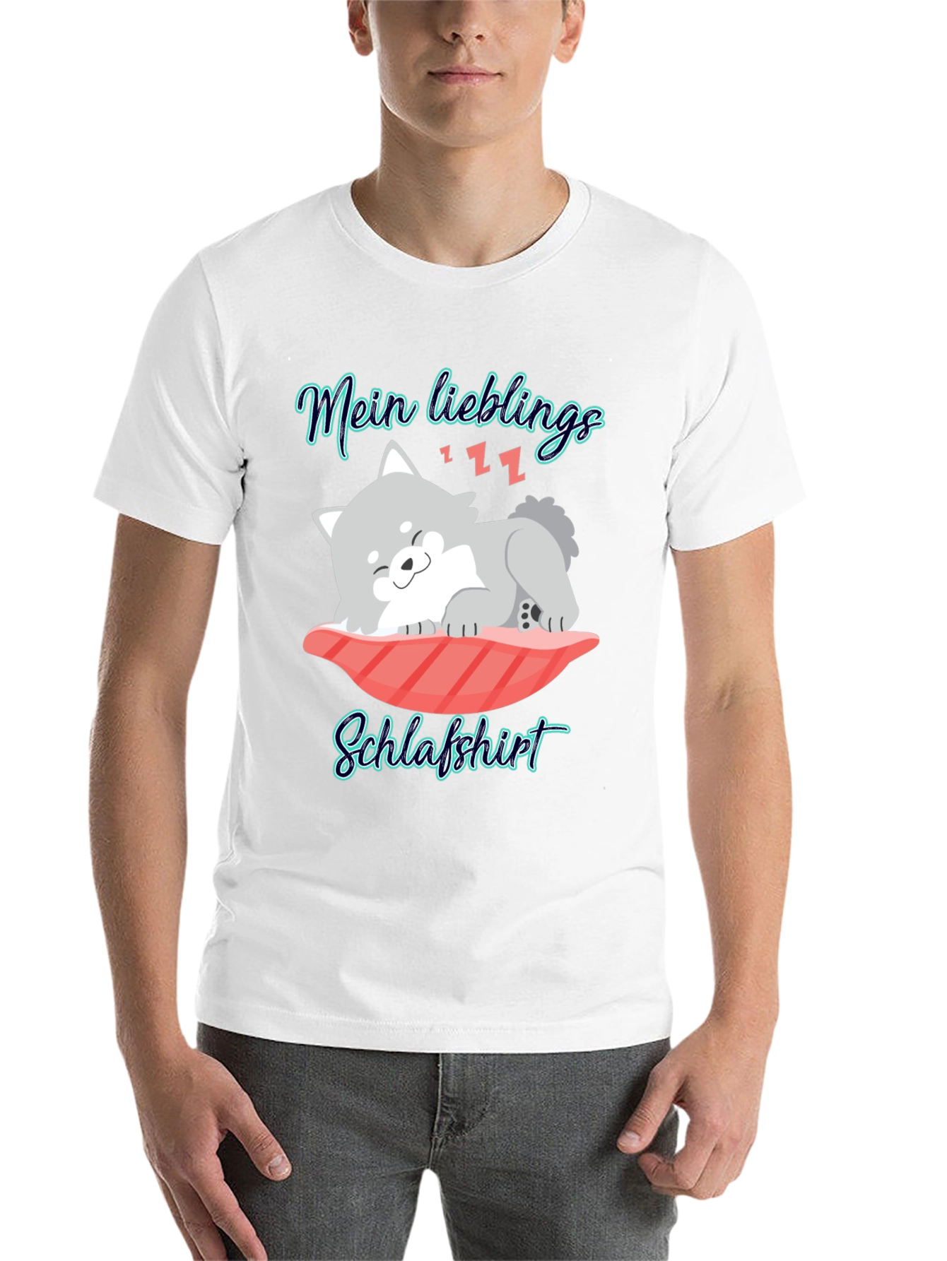 Black Cute Sleepy Puppy T-Shirt view 14