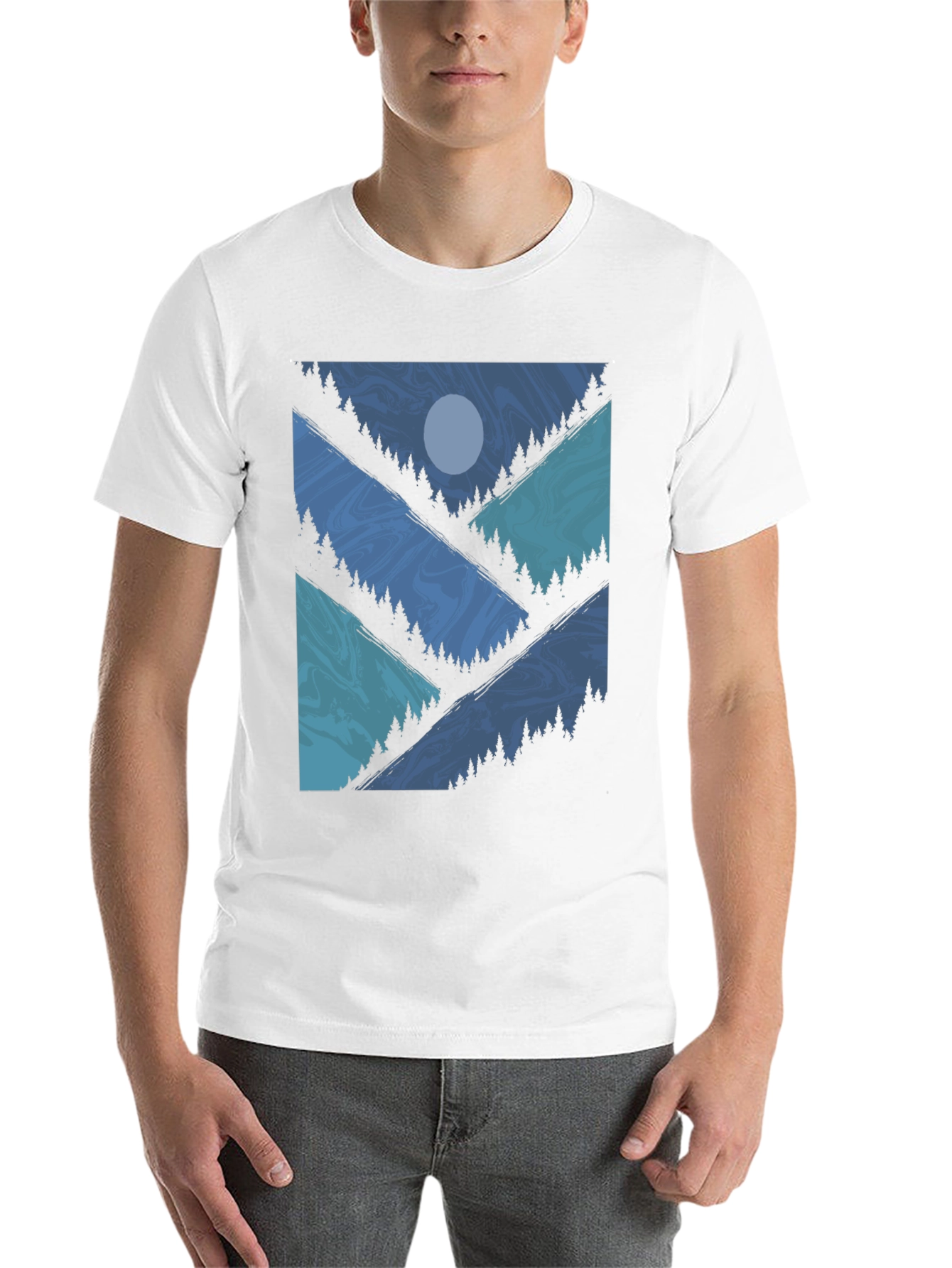 Black Nature Scene Graphic Tee - Men's Black T-Shirt view 14