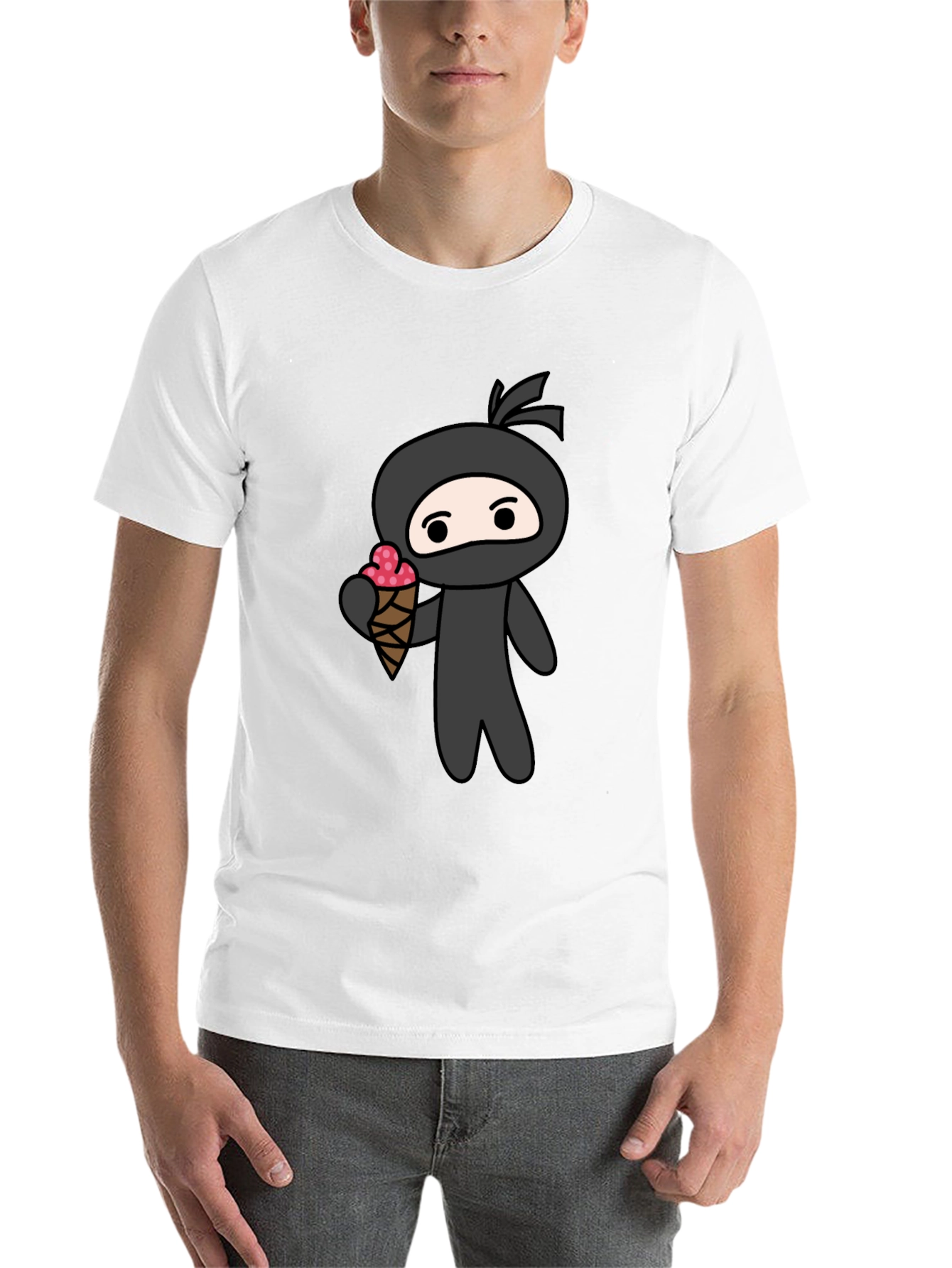 Black Ninja Ice Cream T-Shirt - Fun Graphic Tee view 14