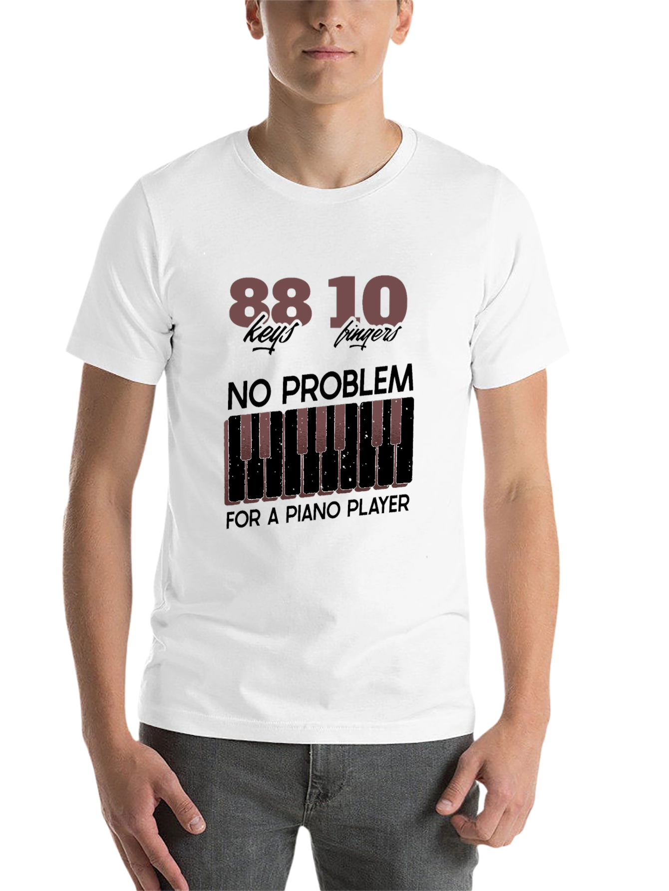 Black Piano Player T-Shirt - 88 Keys, 10 Fingers, No Problem! view 14